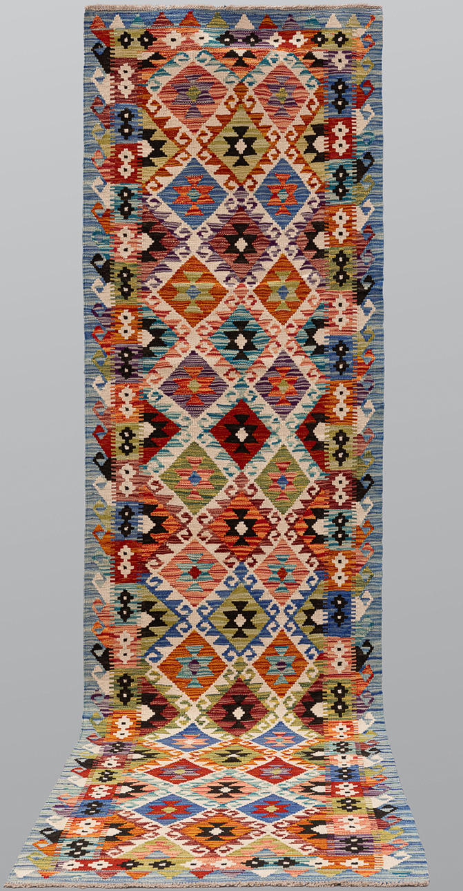 CARPET. Kelim classic design, gallery model, 293 x 83 cm.