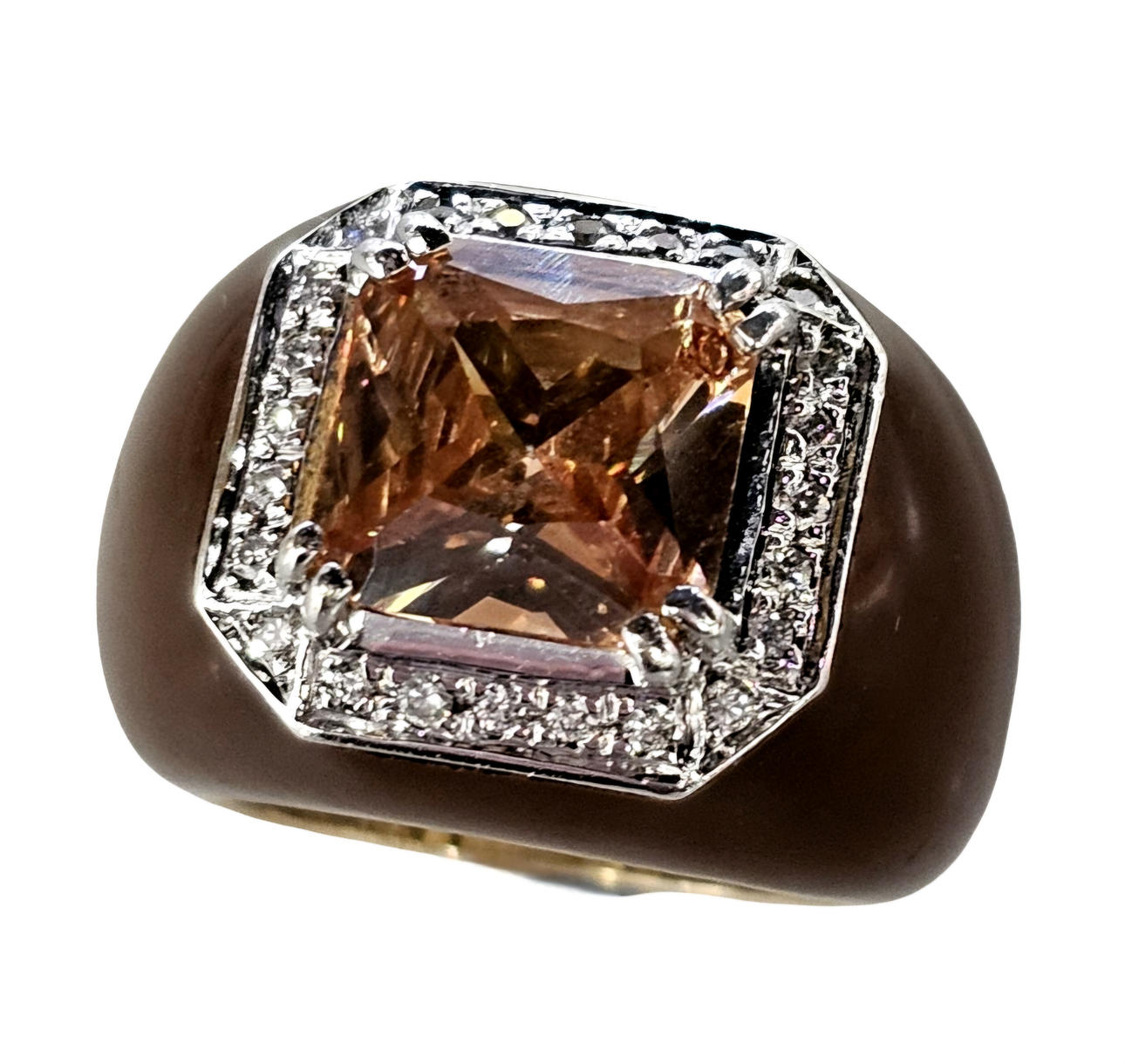 UPROAR. Ring with central topaz.