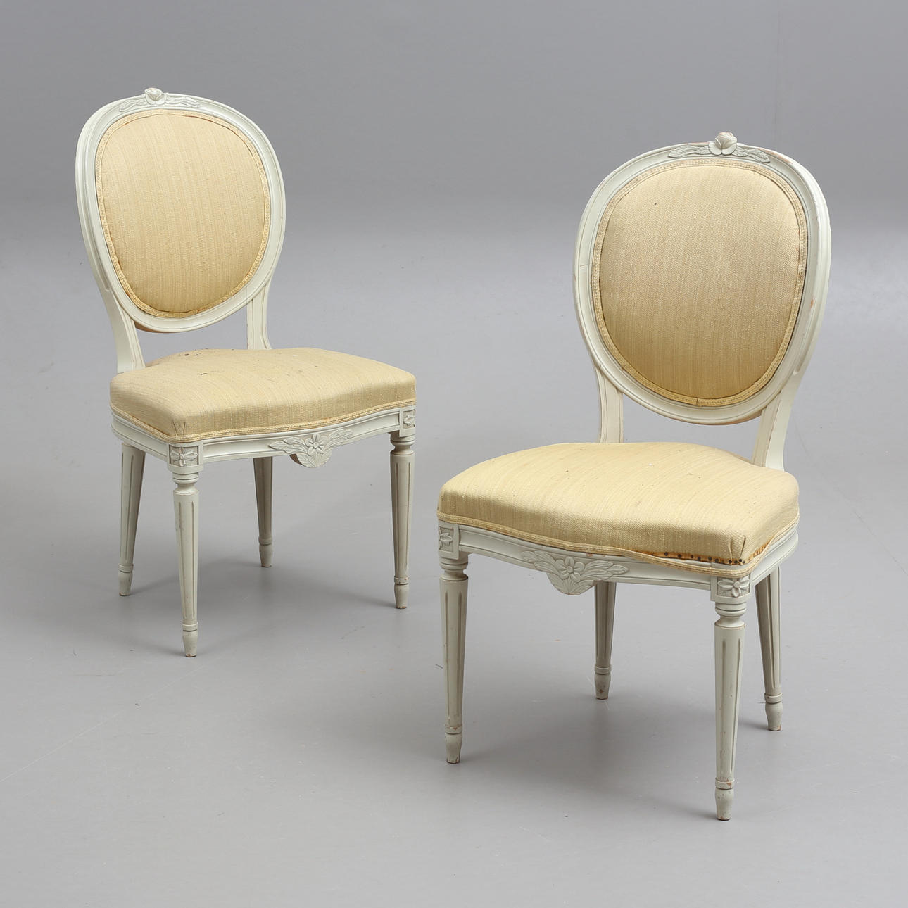 Two Gustavian style chairs, mid 20th century.