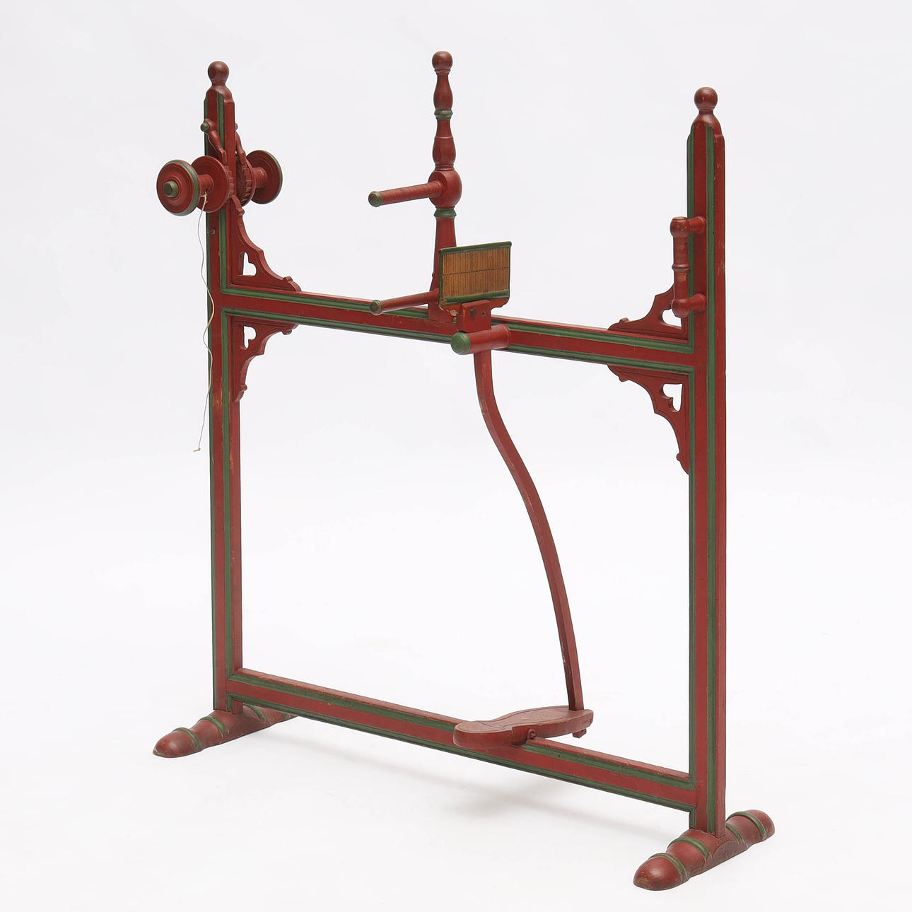 A tapestry loom, later painted, 19th century.