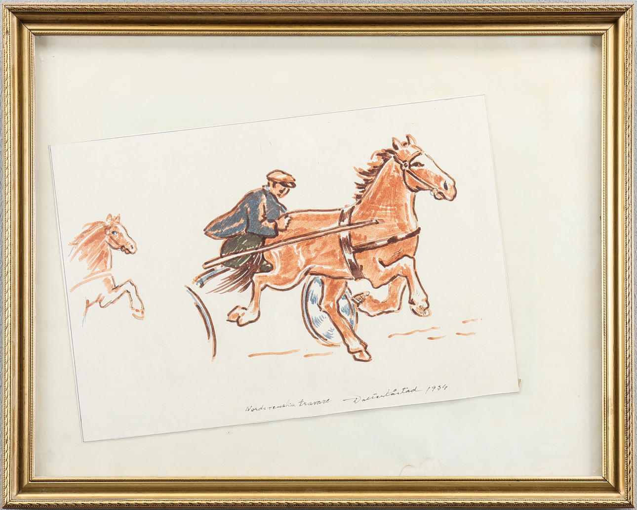 WALTER KÅSTAD mixed media, signed 1934.