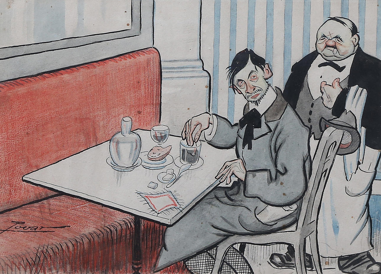 MANUEL TOVAR. Café scene.