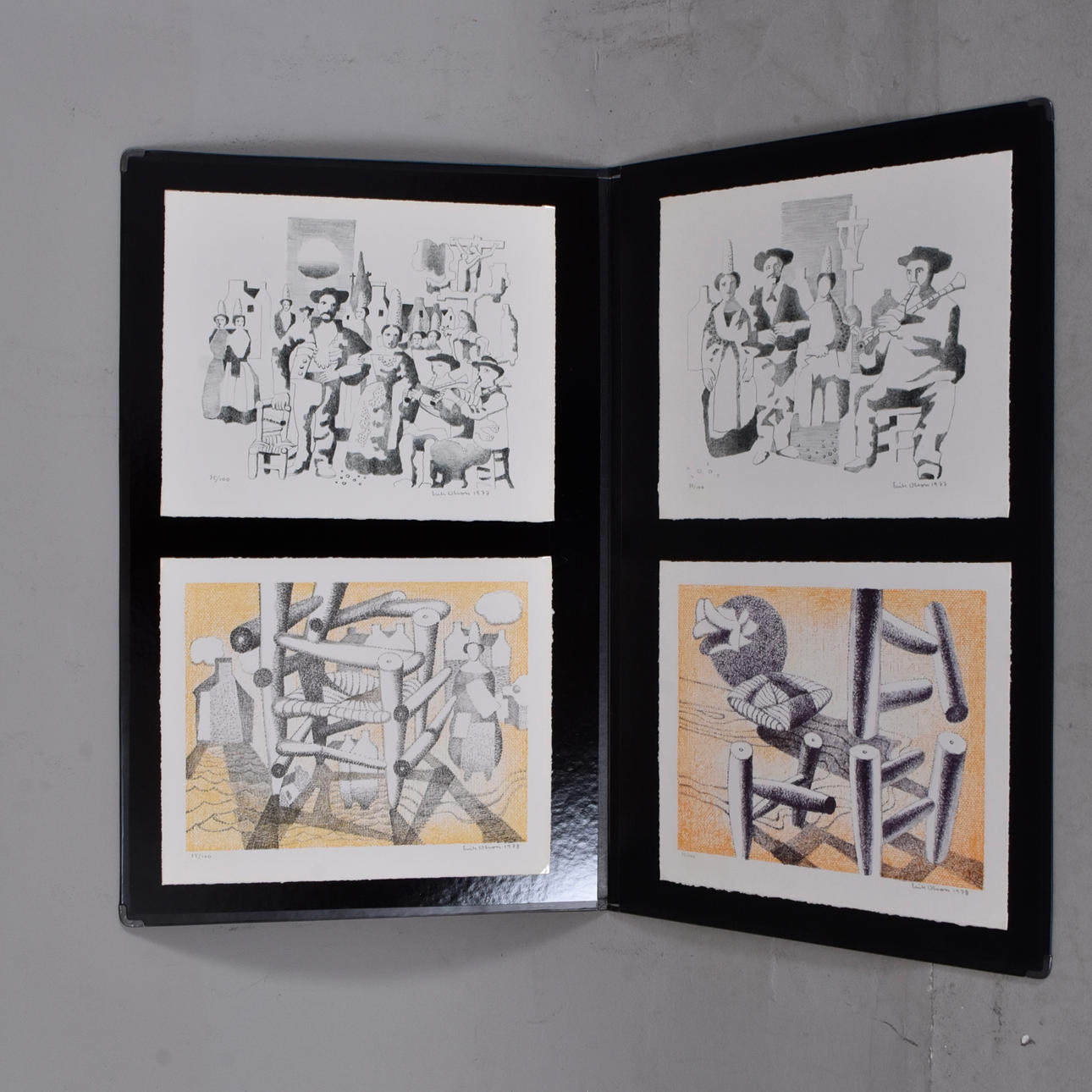 ERIK OLSON. Folder with 4 color lithographs.