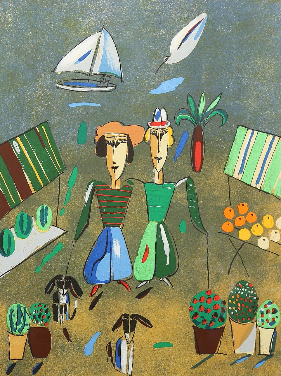 MADELEINE PYK. Lithograph in colours, signed E.A.