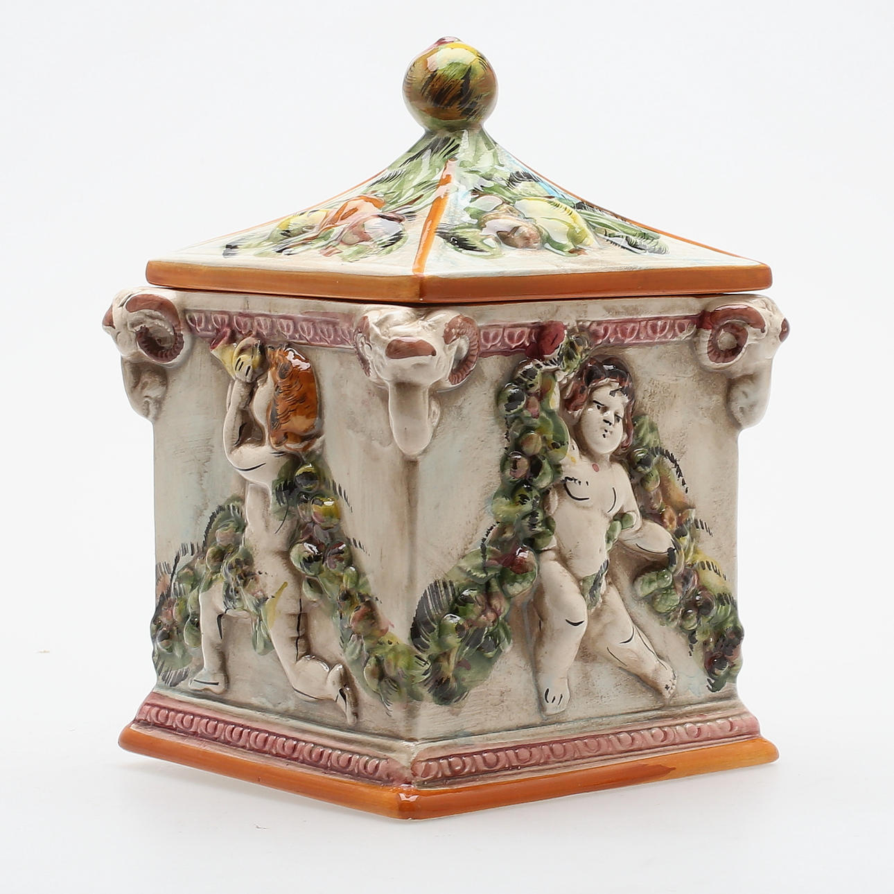 LOCKSKÅL, porslin, Capodimonte 1900-tal.