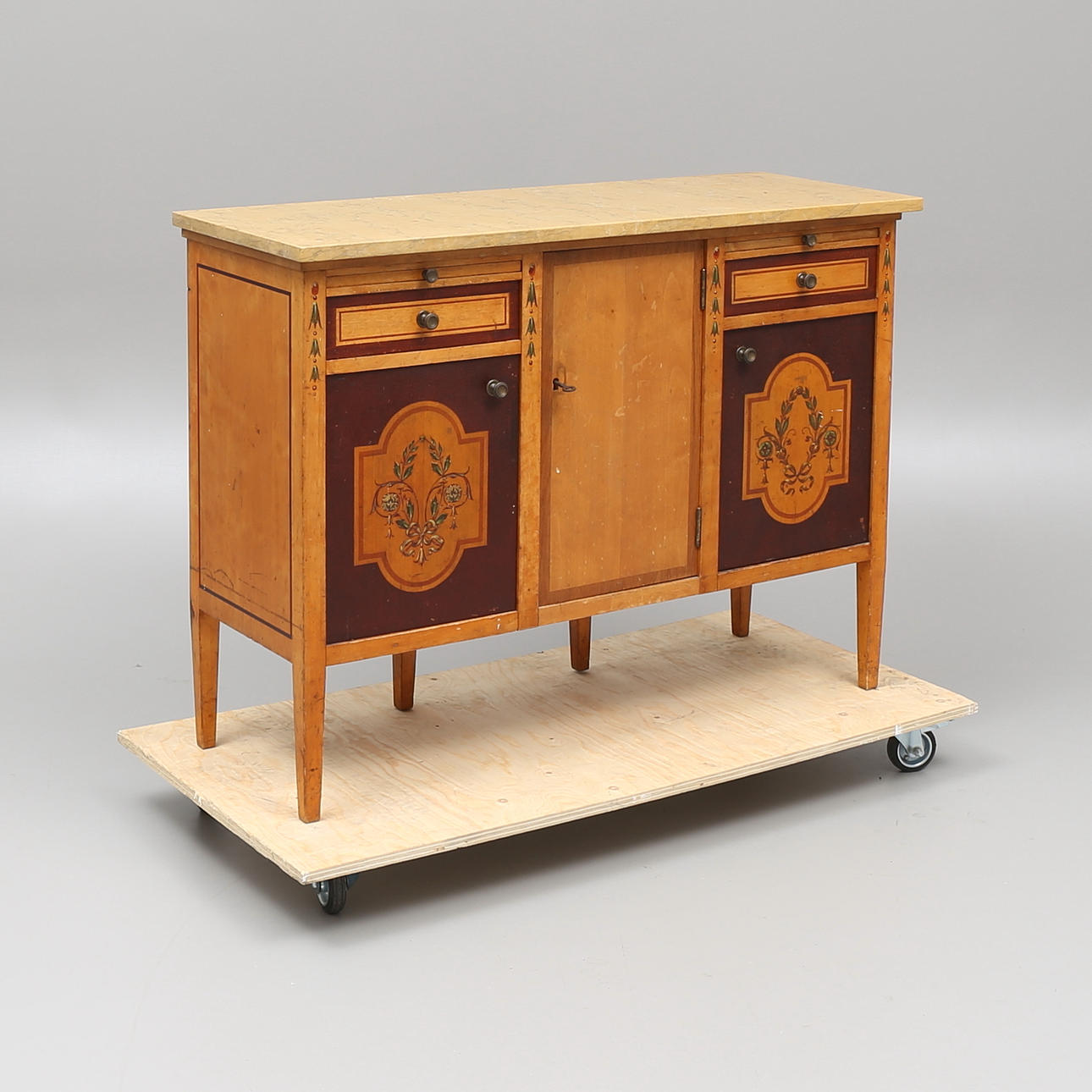 SIDEBOARD med stenskiva, 1900-tal.