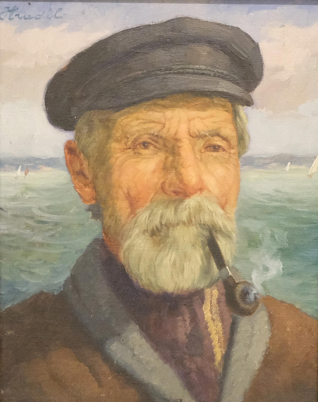 BELA HRADIL. OLJA PÅ DUK.