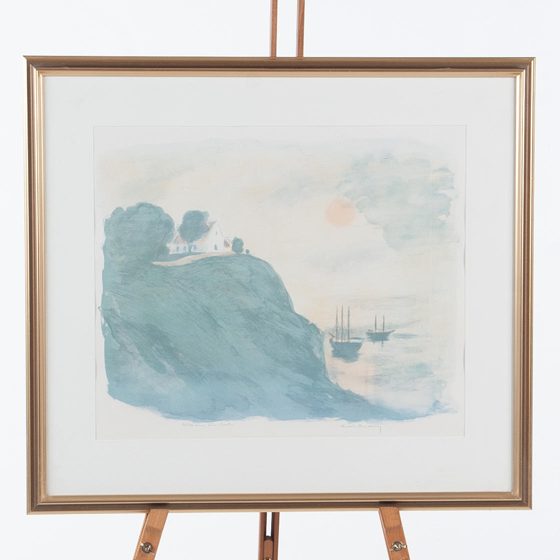 GUSTAV RUDBERG. Tryck, kustmotiv.