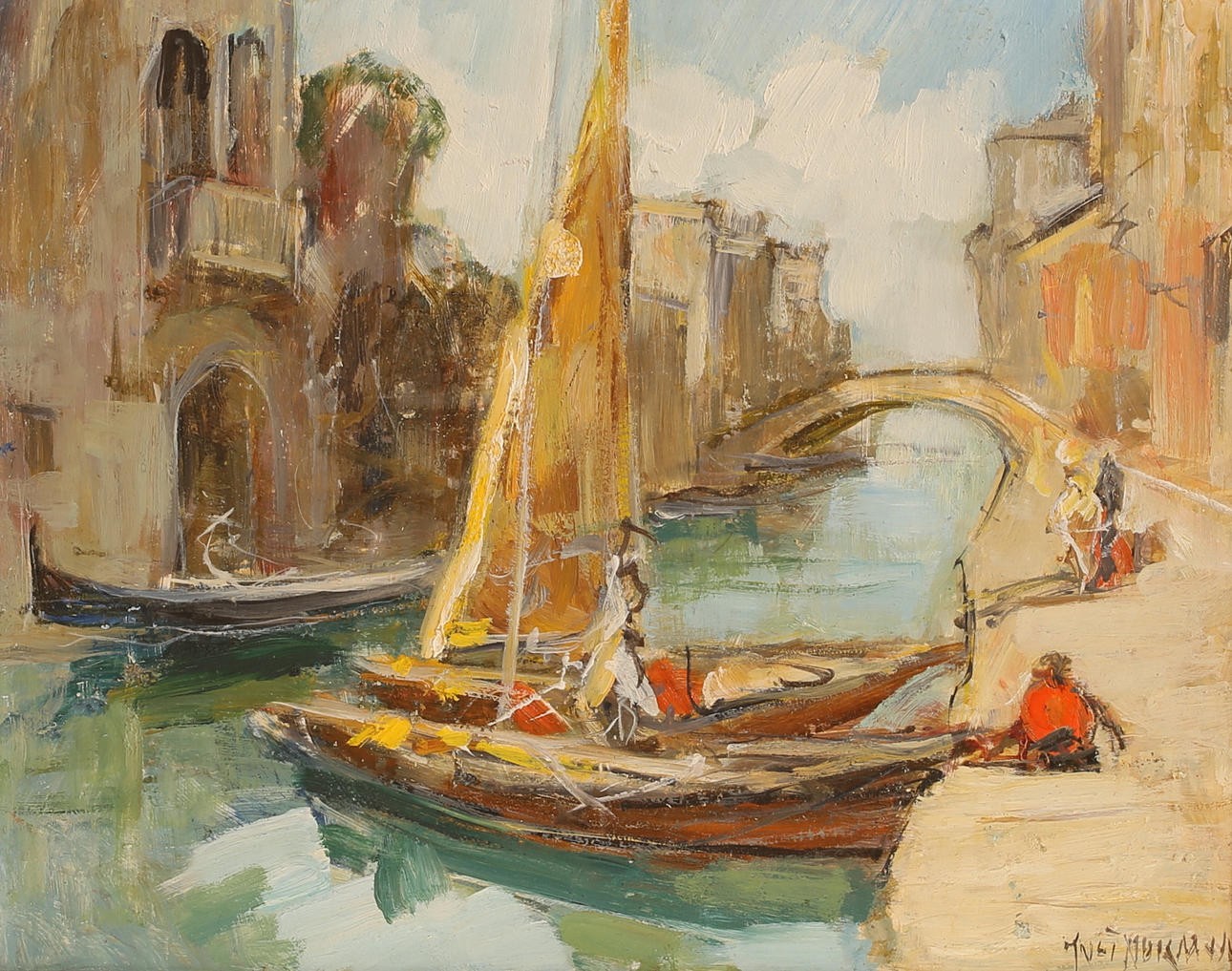 KNUT  NORMAN. Oil on panel, signed.