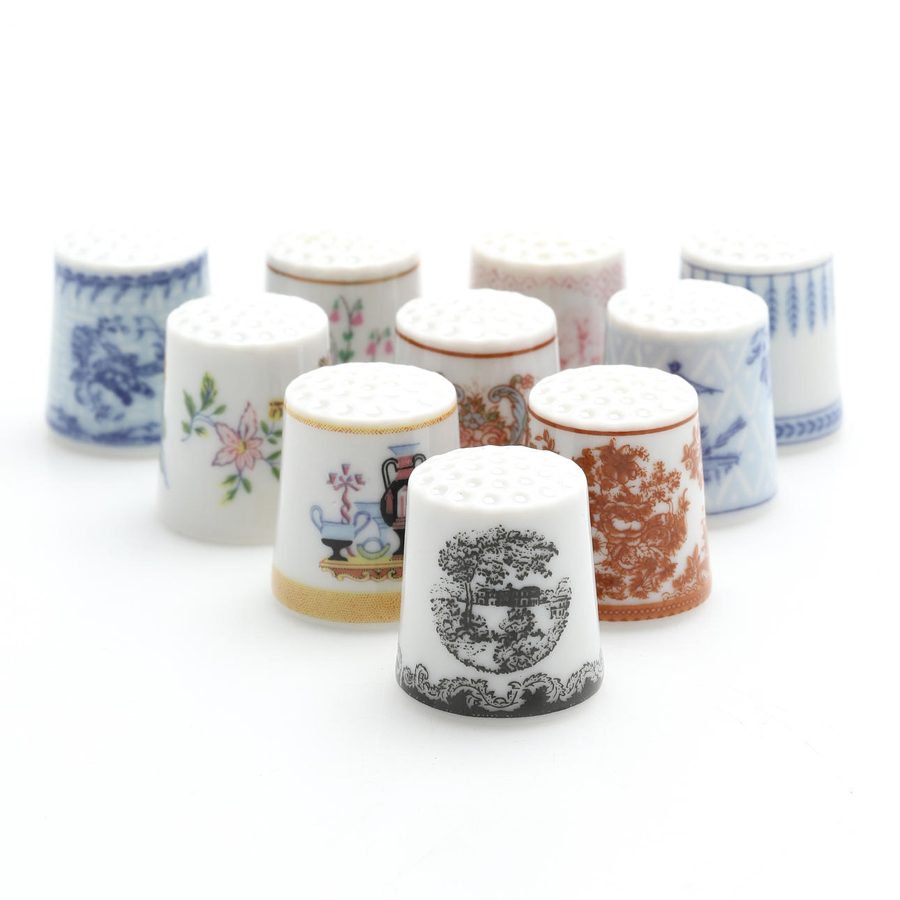 FINGERBORGAR, 10 st, porslin, "Rörstrand genom seklerna" Rörstrand.