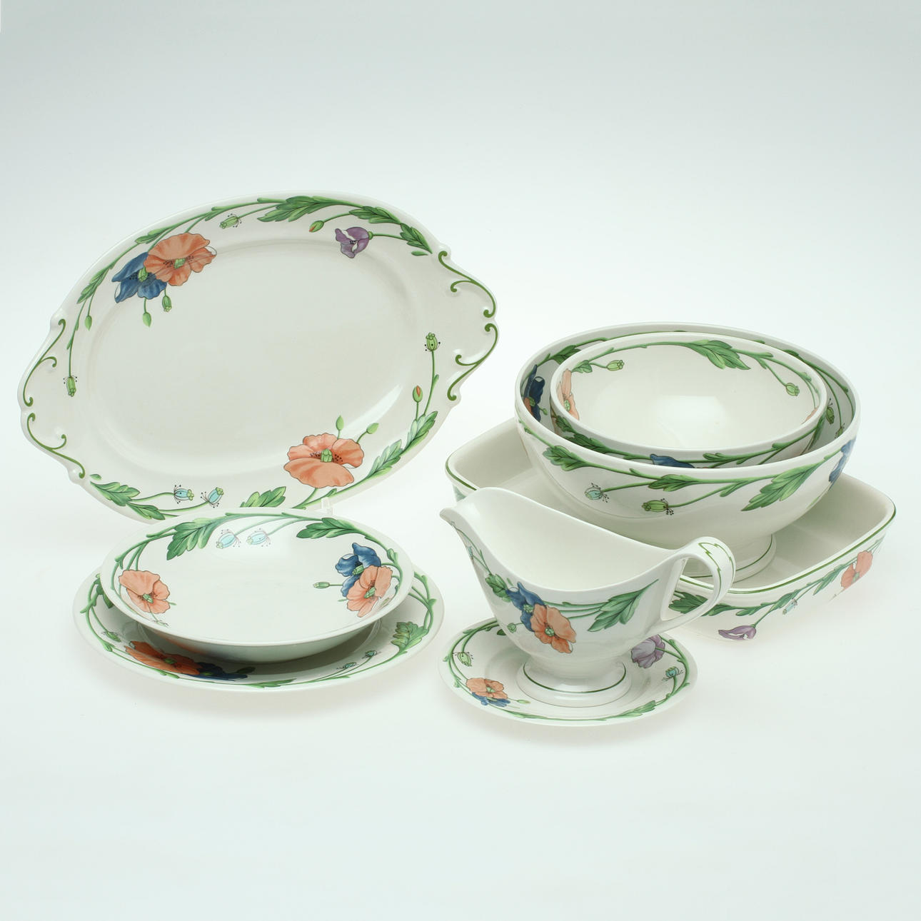 MATSERVISDELAR, 30 delar, porslin, "Amapola", Villeroy & Boch.