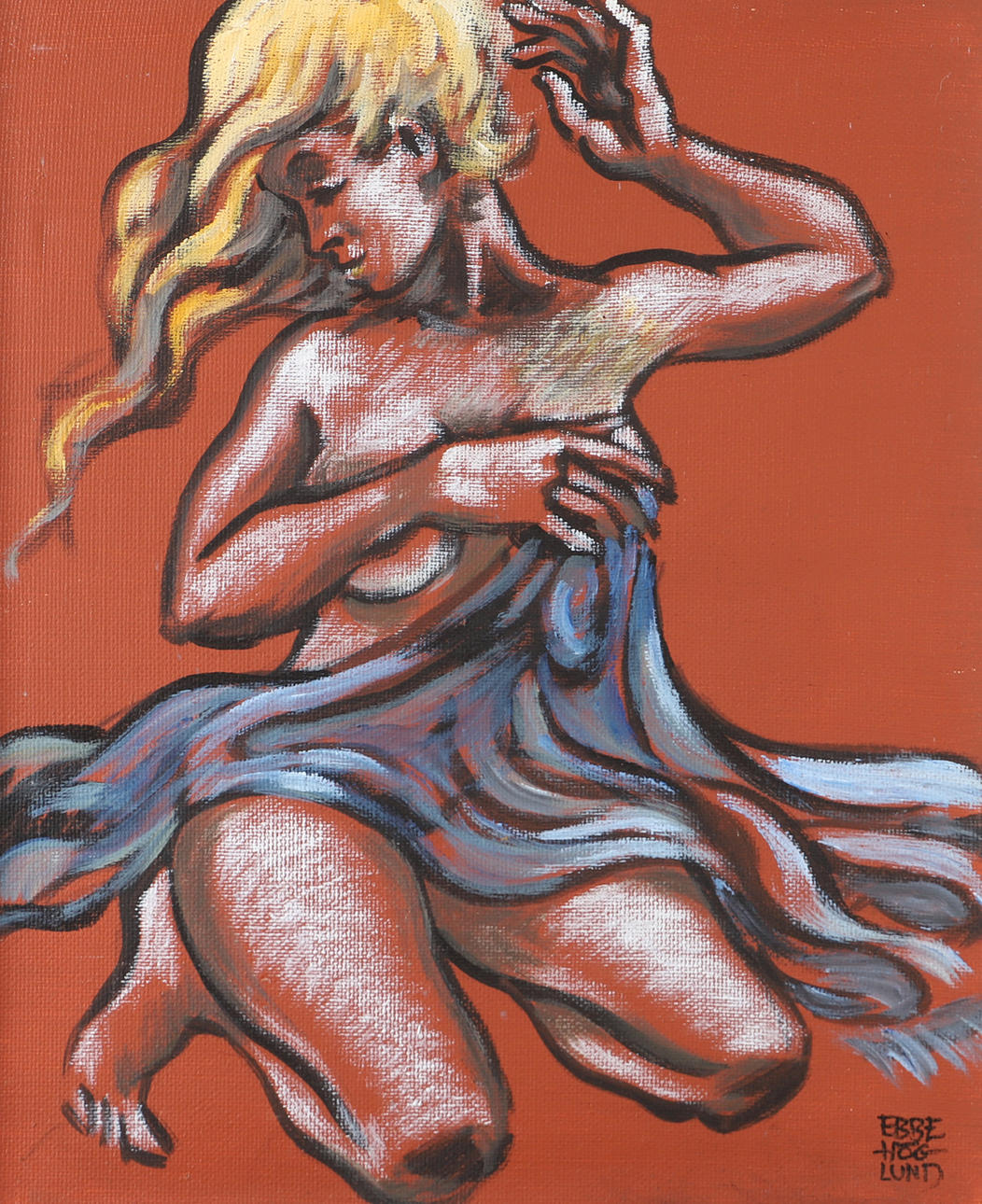 EBBE HÖGLUND. “Model”, oil on canvas, signed.