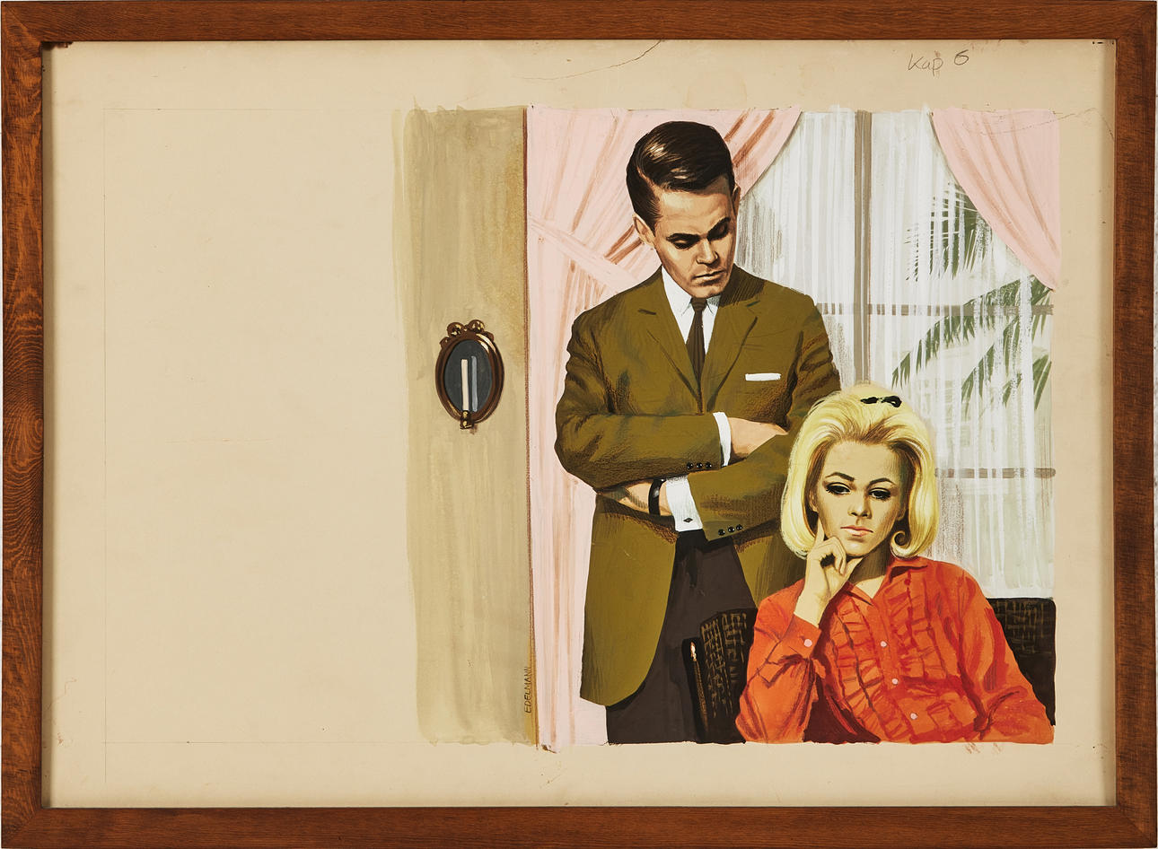 YRJÖ EDELMANN. “Kap. 6", gouache on paper, signed.