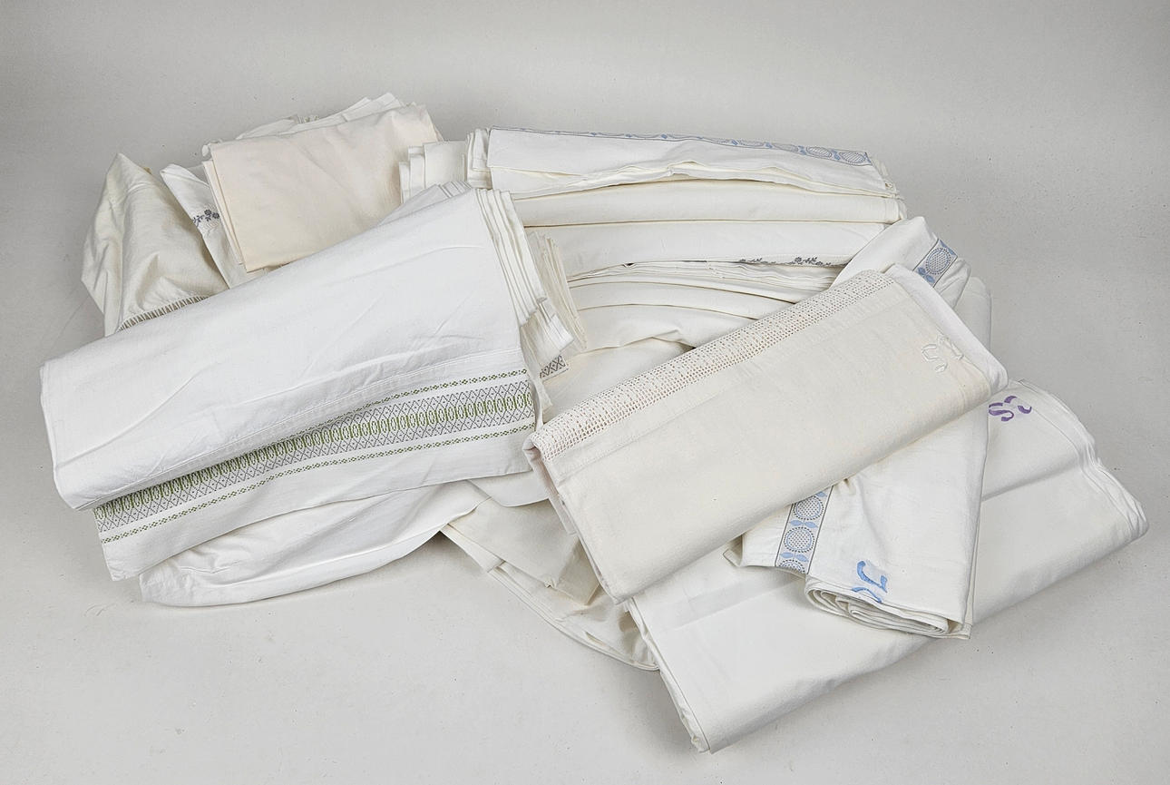 Sheets and pillowcases, 20th century.