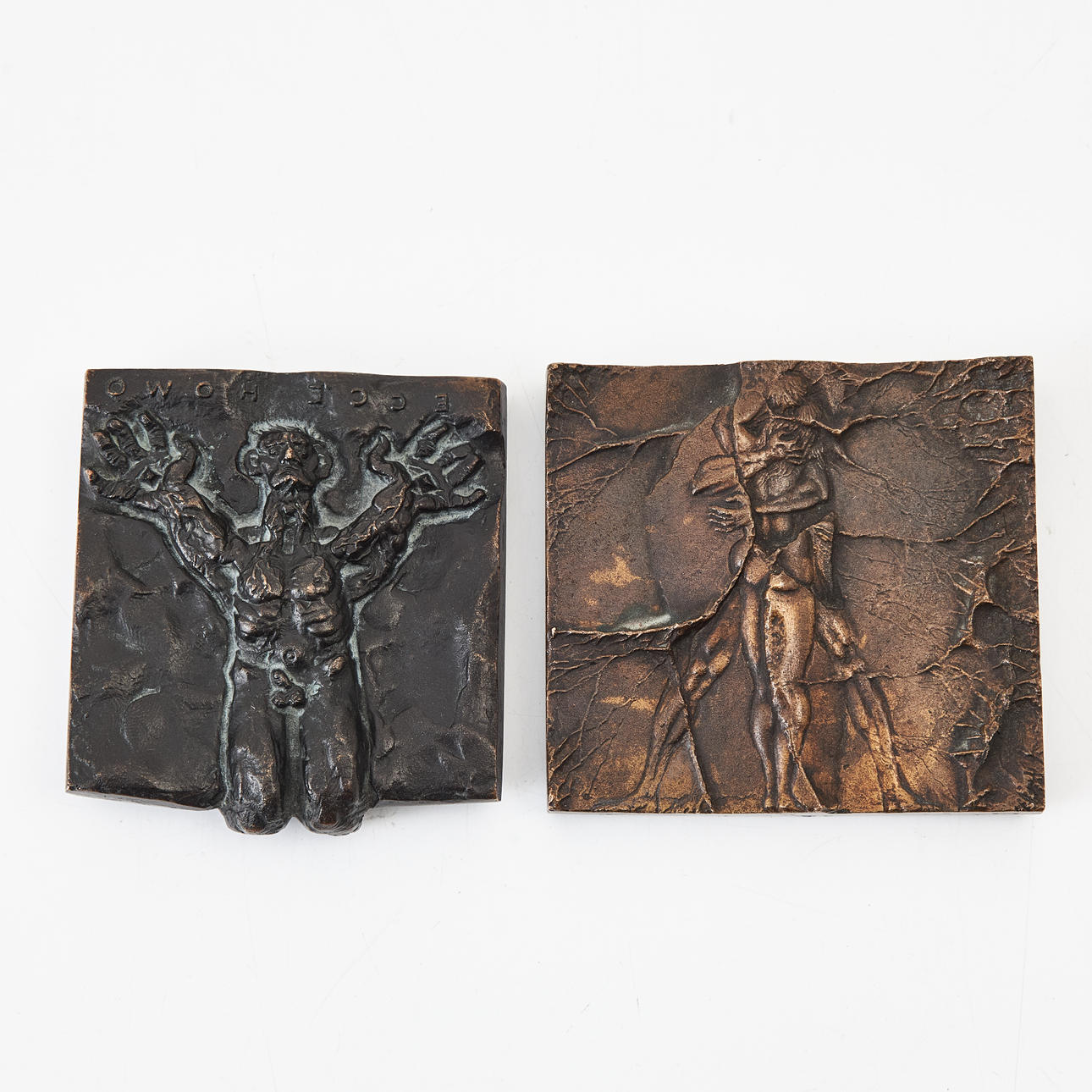 Two bronze plaques, 20th century, signed JJ, 2/6.