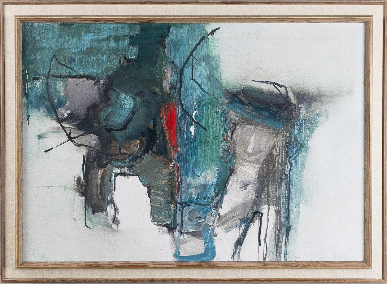 ERWIN ANDERSSON. “The Archers”, oil on canvas, signed EA.