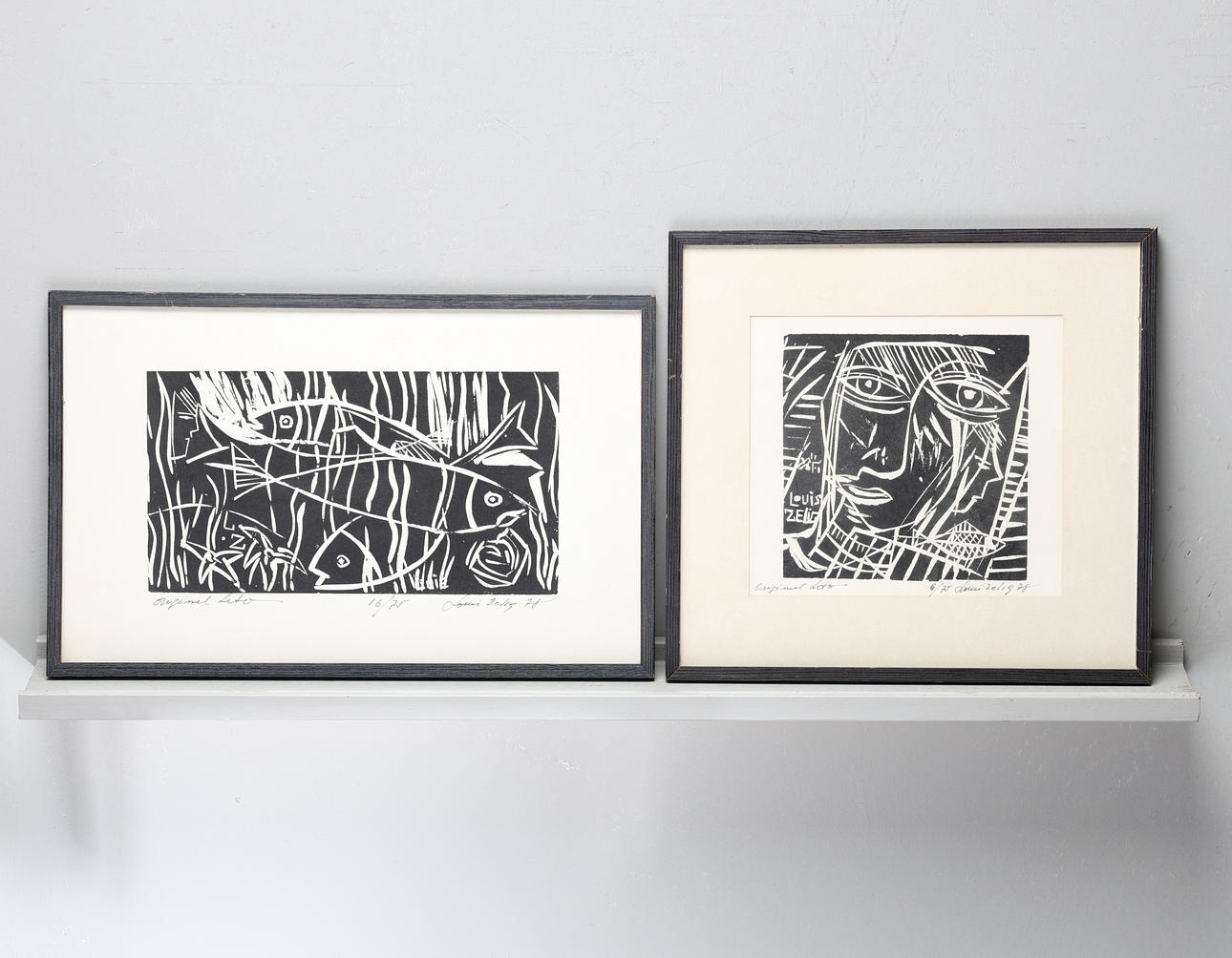 LOUIS ZELIG. Two lithographs, original, signed, numbered, dated 78.