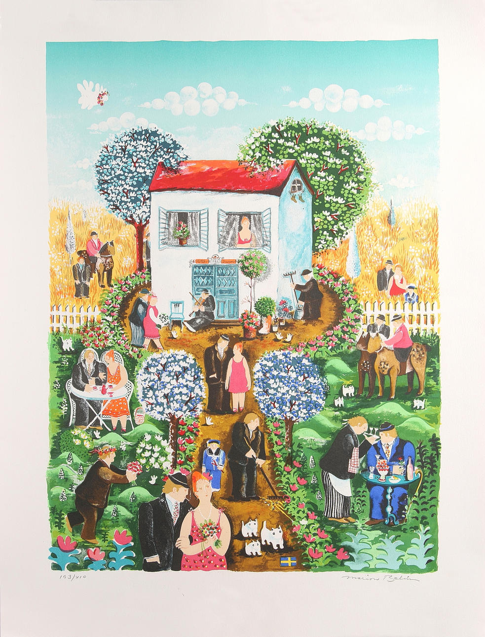 MARION BELIN. Hotel Duvan, färglitografi, signerad och numrerad 193/410.