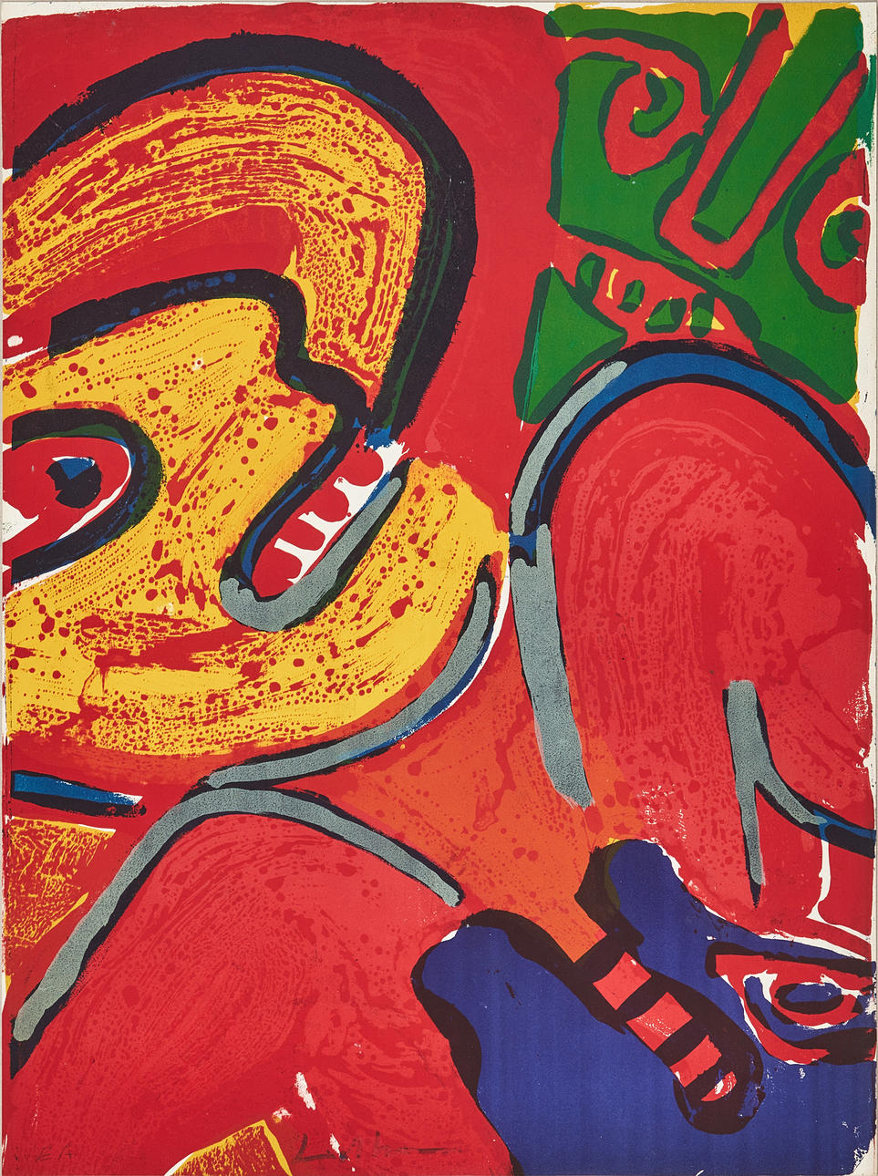 BENGT LINDSTRÖM. Figure composition, signed, EA, color lithograph.