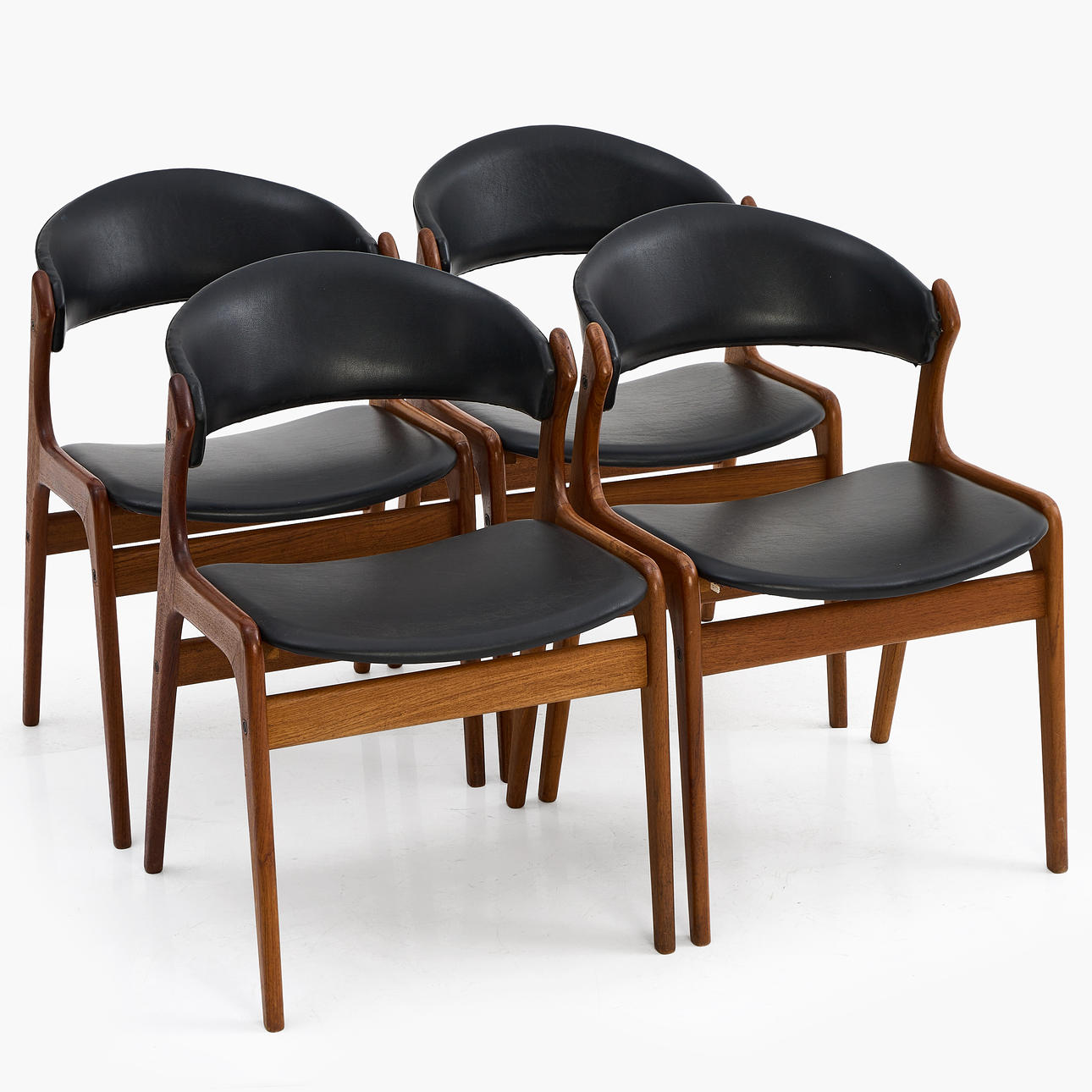 CHAIRS, 4 pcs, probably Denmark, 1950s/60s.