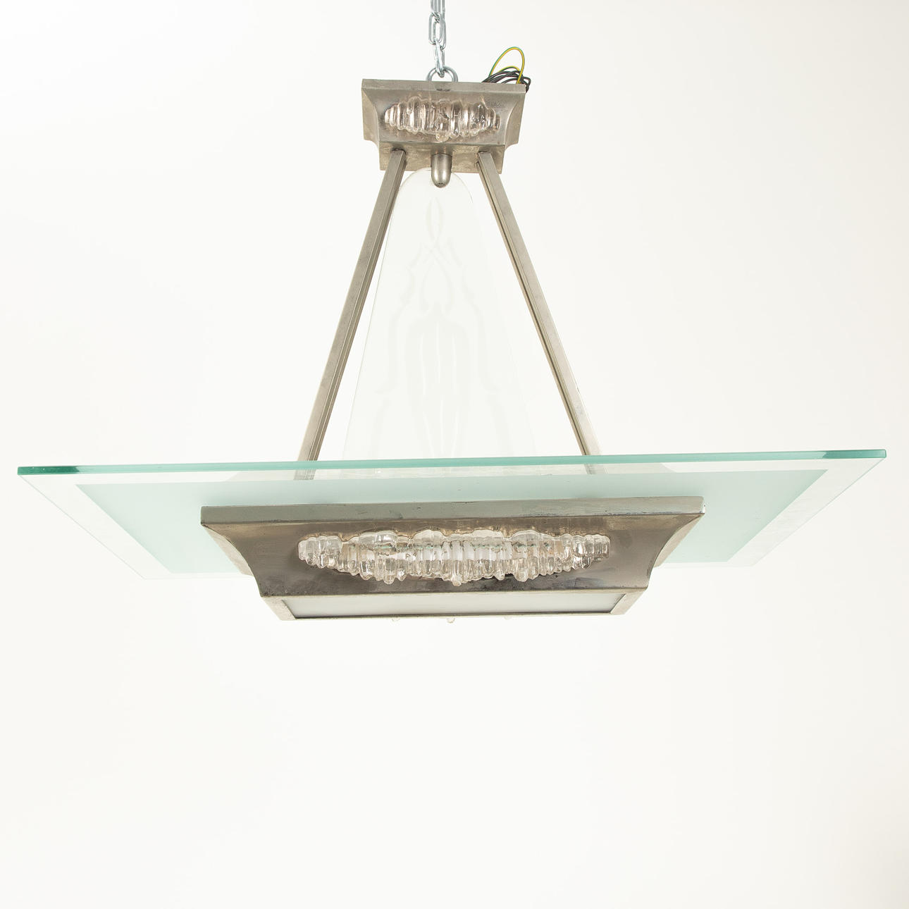 Art Deco ceiling lamp, probably Henri Petitot, 1930s.