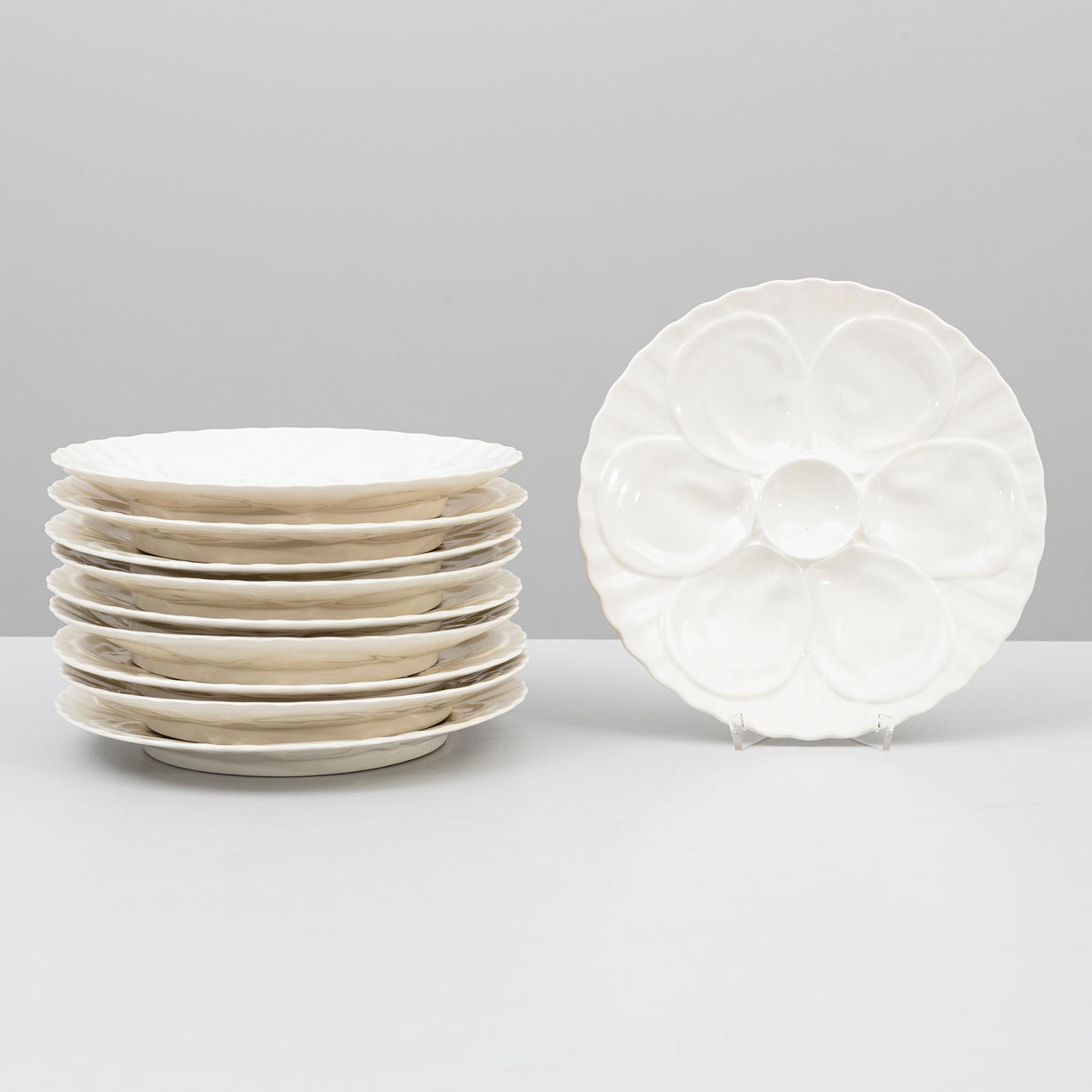 OSTRONTALLRIKAR, 10 st, flintgods, Crown Devon, England.