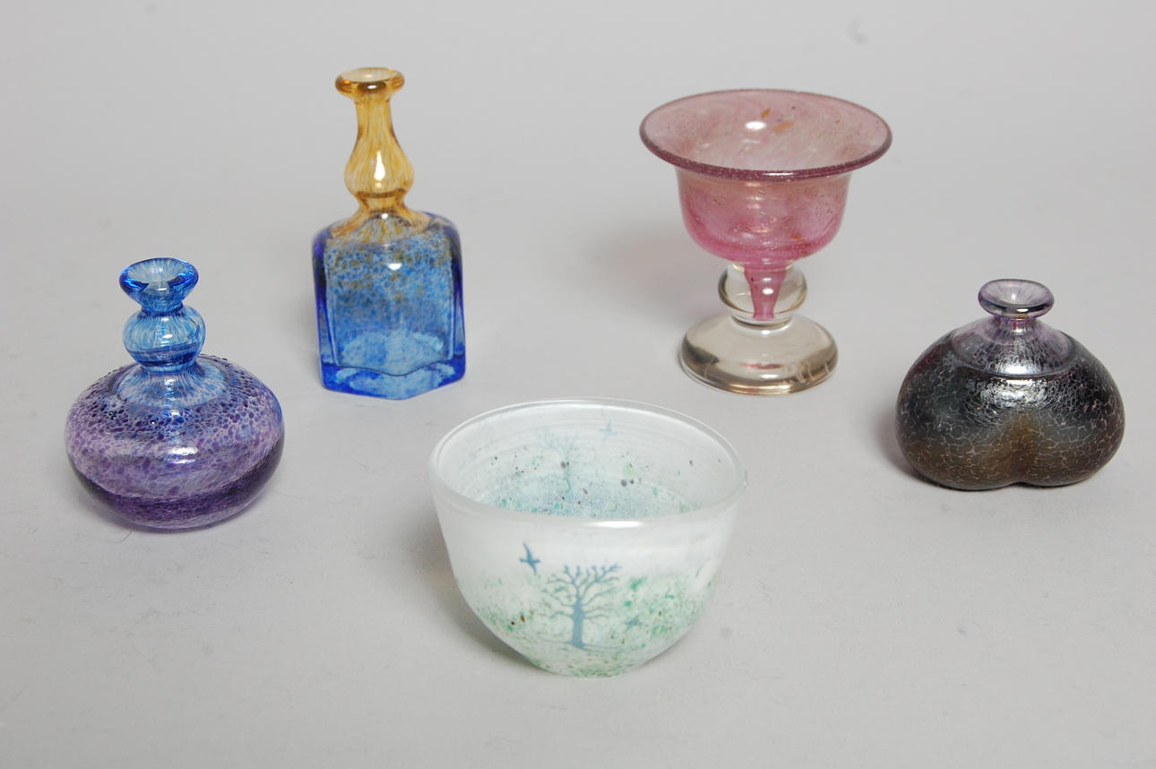 MINIATYRER, glas, 5 delar, Bertil Valien, Kjell Engman, Kosta.