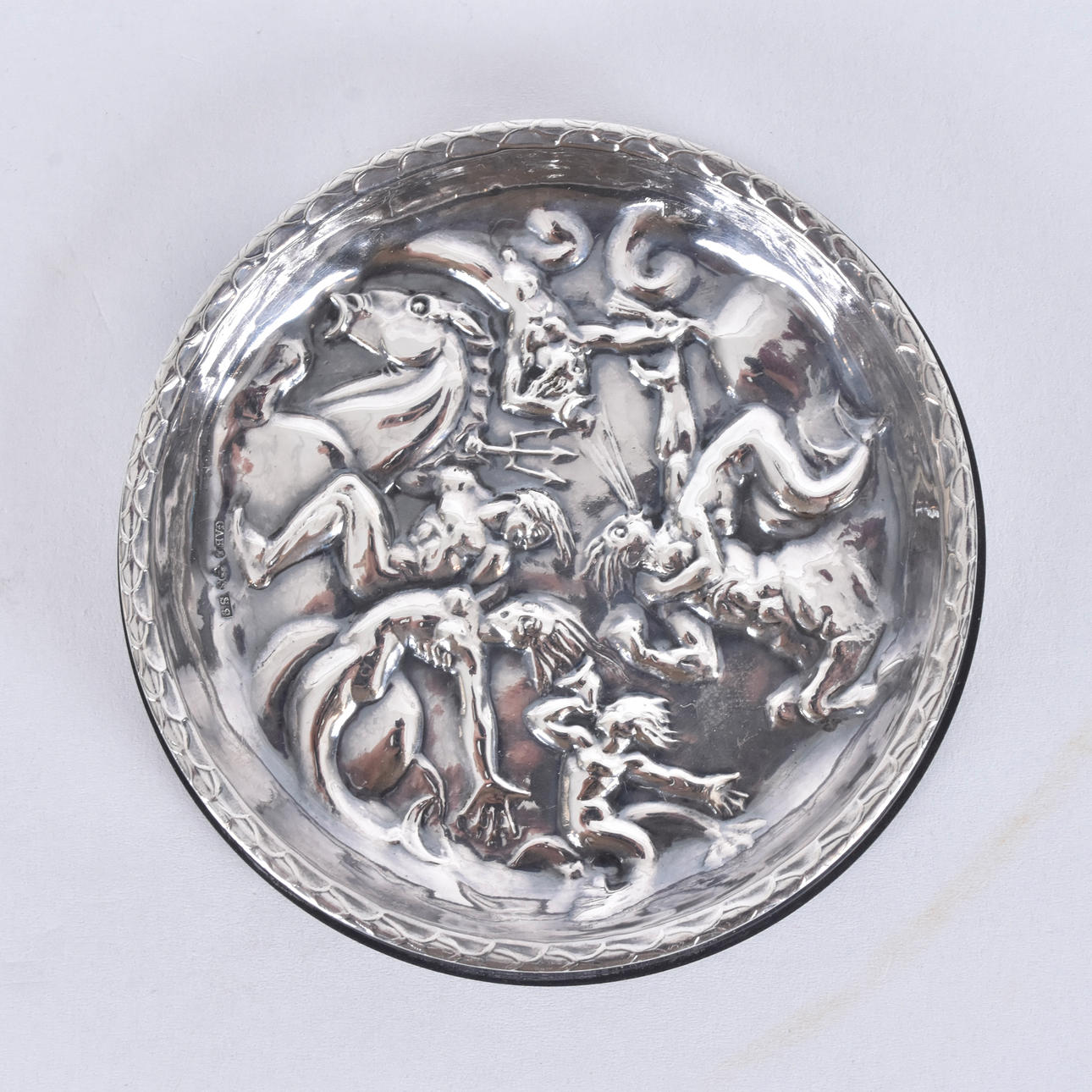 KARL HULTSTRÖM. Coaster, silver and bakelite, GAB.
