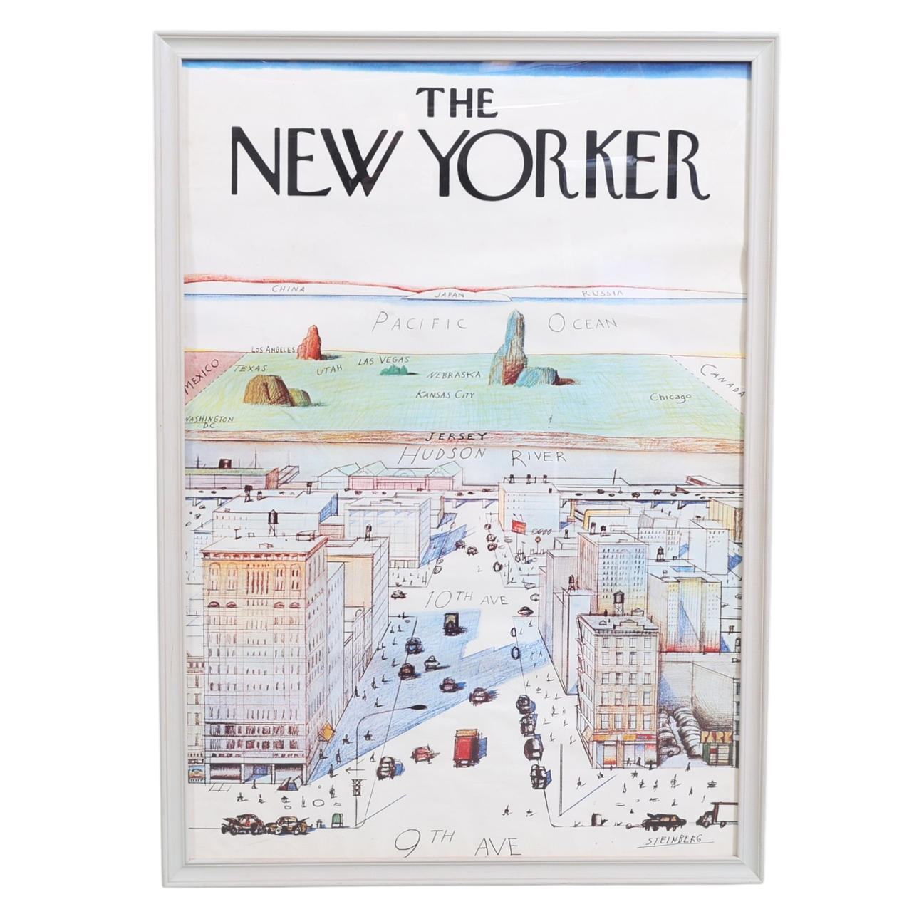 SAUL STEINBERG. Efter, poster, "The New Yorker", formgiven 1976.
