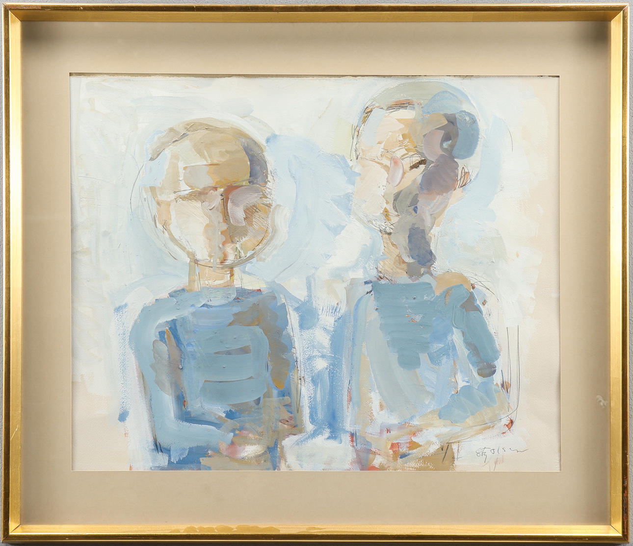 STIG OLSON. Gouache, signed.