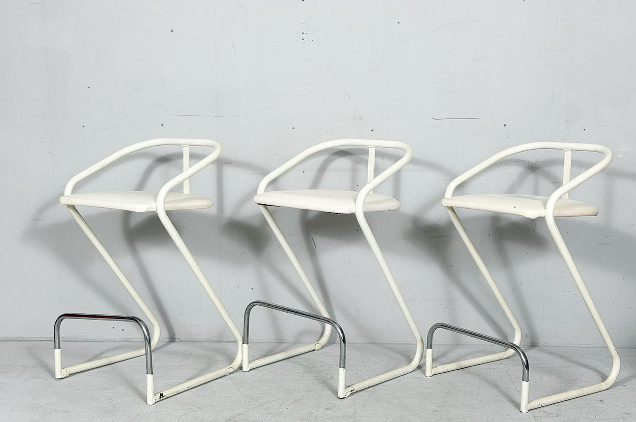 Set of 3 bar stools, 1970s.