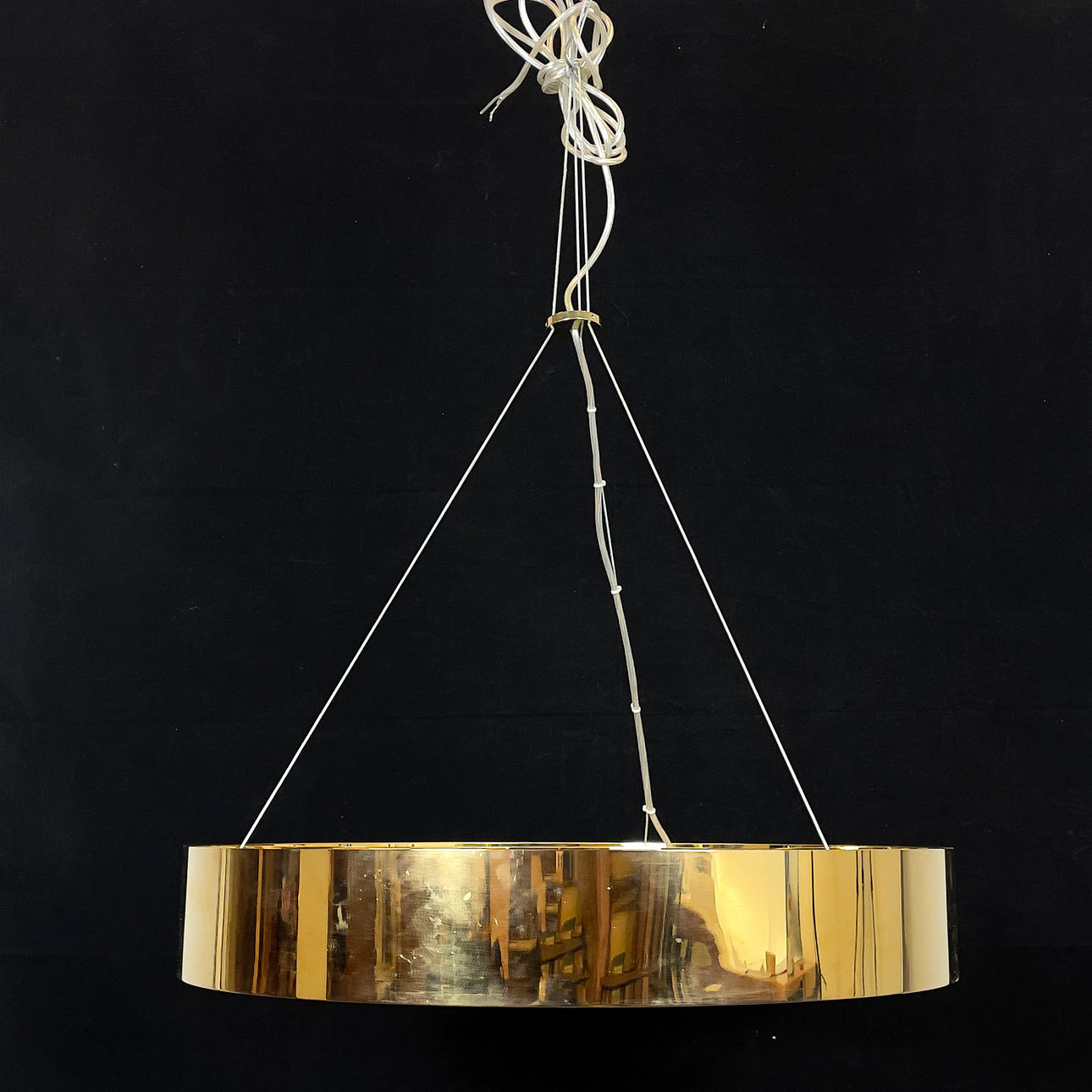 CEILING LAMP. Brass-colored metal, contemporary.
