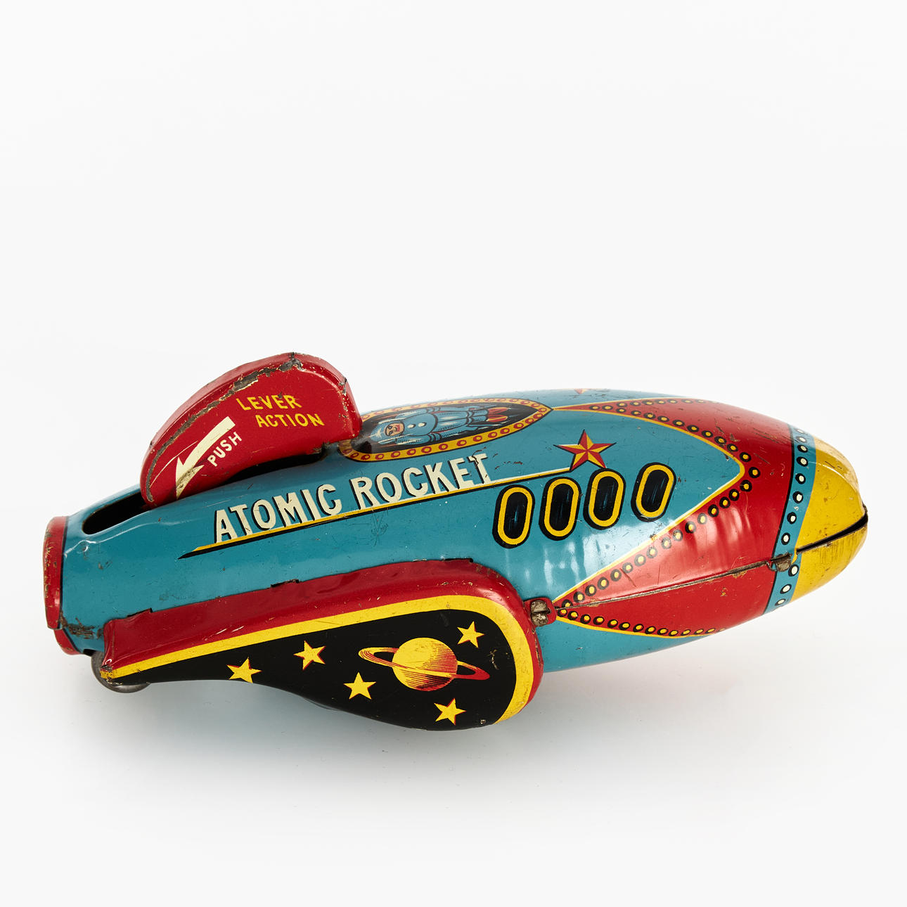 CRAGSTAN, “Atomic Rocket”, lithographed sheet metal, Japan, 1950s.