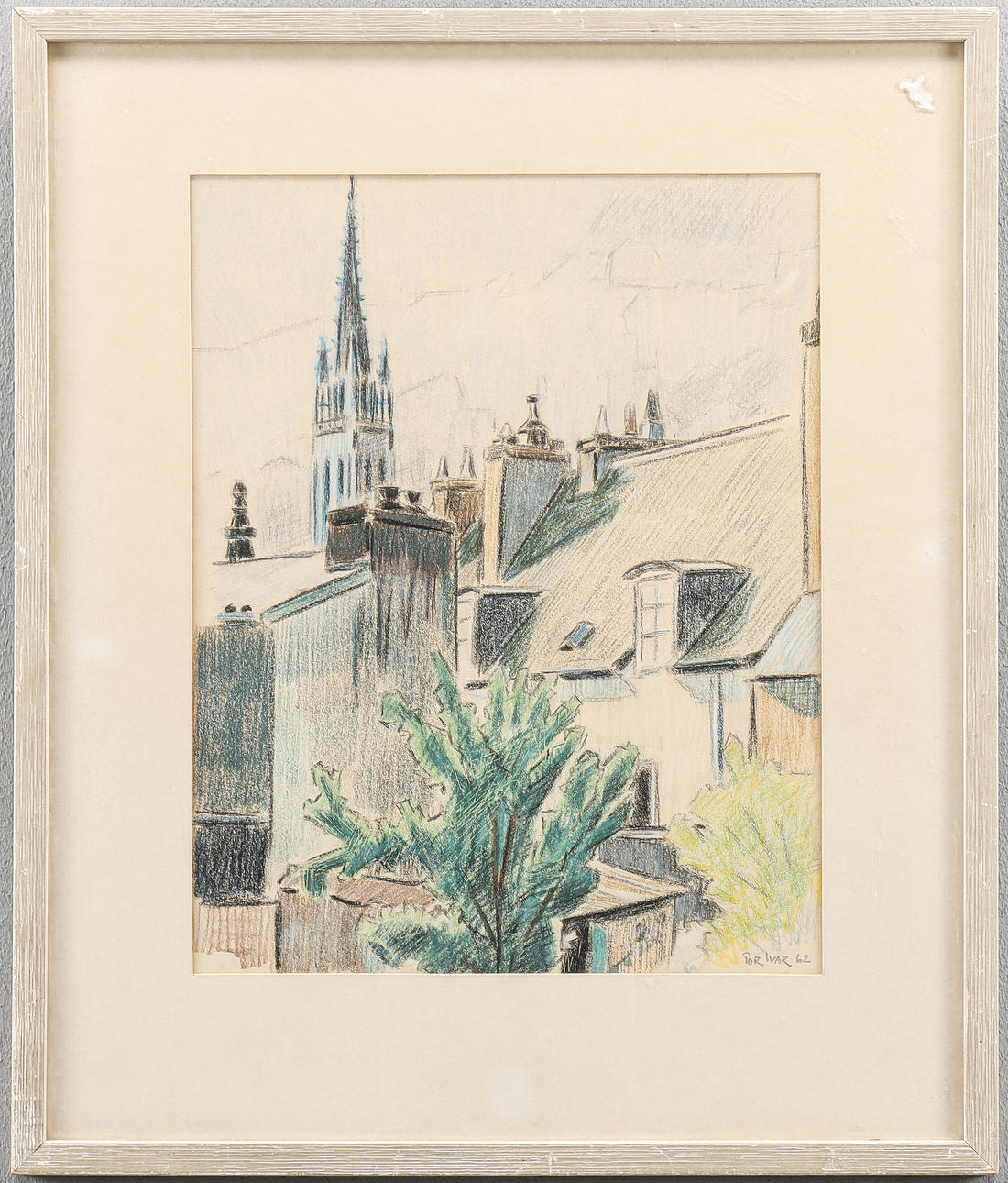 TOR-IVAR ANDERSSON. Chalk drawing, signed 62.