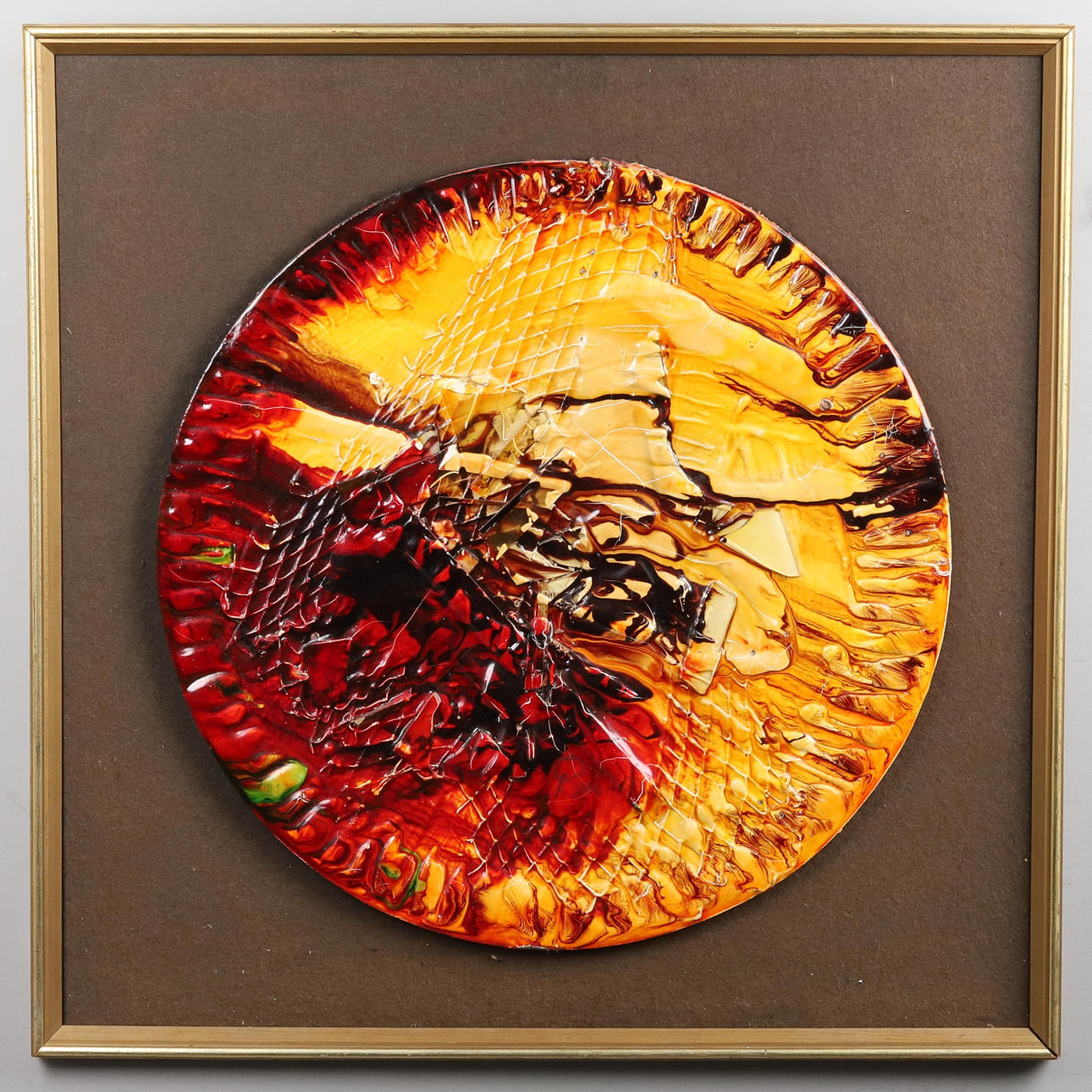 MIXED MEDIA ON PLASTER, 1970's.