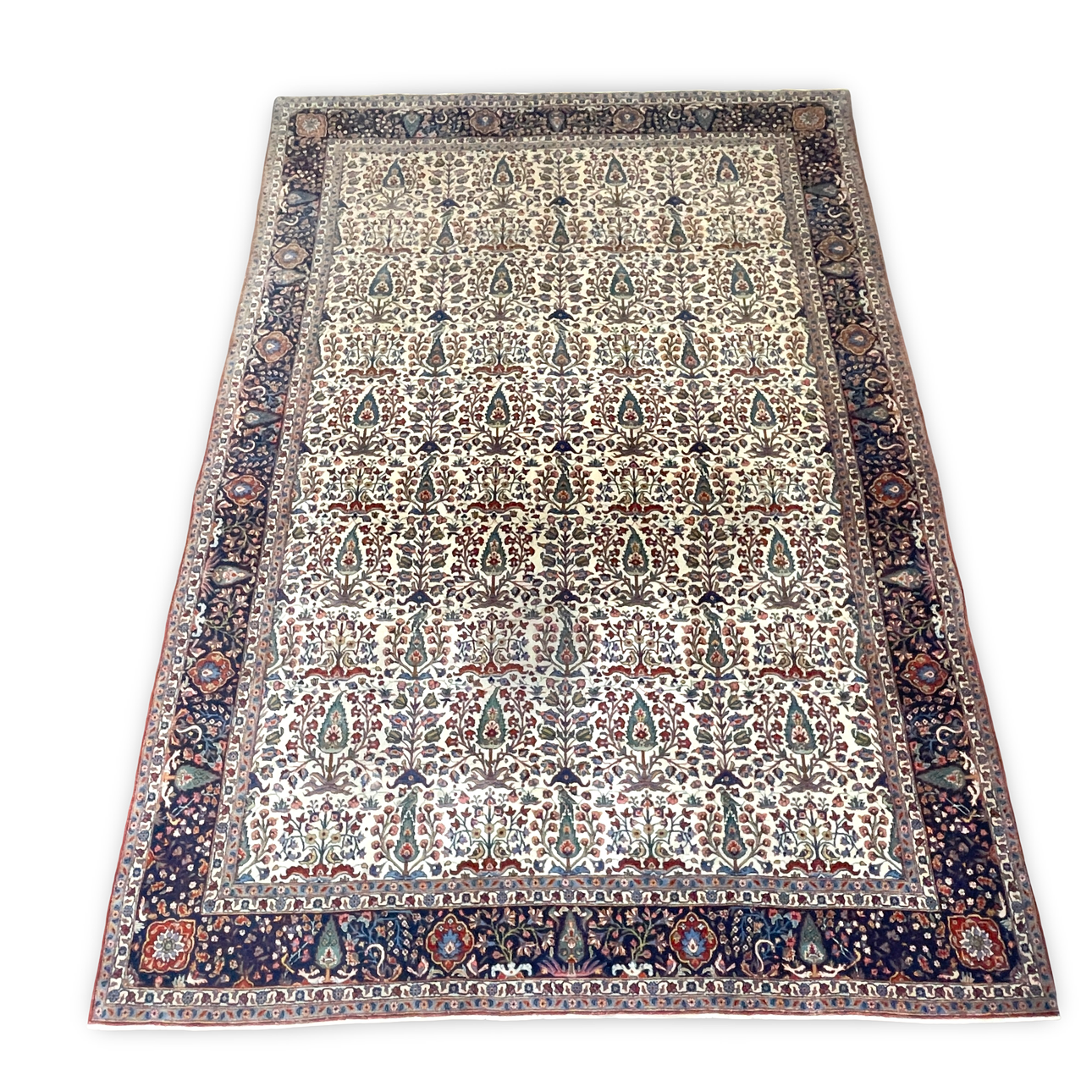 CARPET. Oriental, hand-knotted, approx. 298x213 cm.