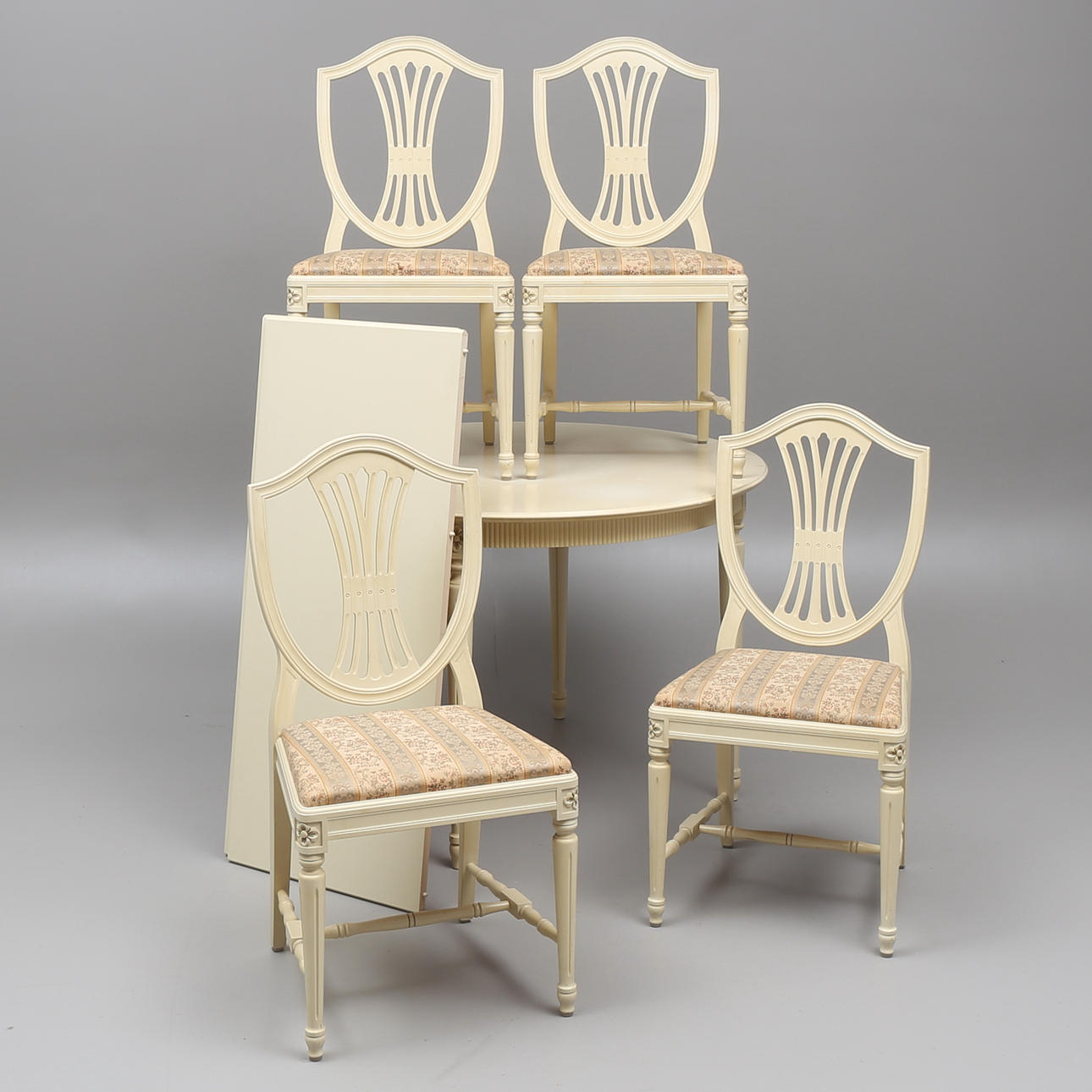 MATSALSMÖBEL, 5 delar, gustaviansk stil, 1900-tal.