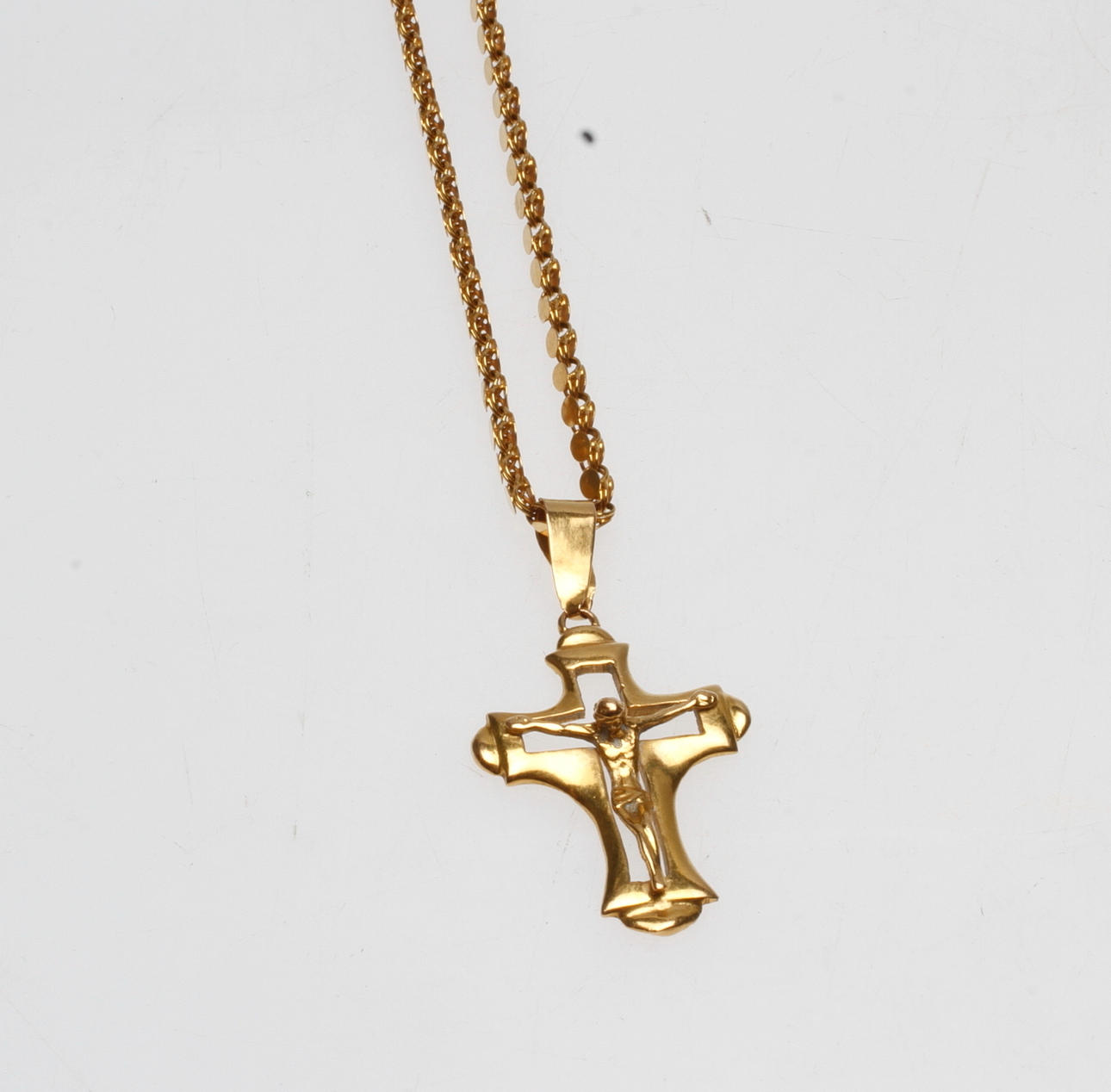 HALSKEDJA SAMT HÄNGE, 21k guld, vikt ca 17 gr.