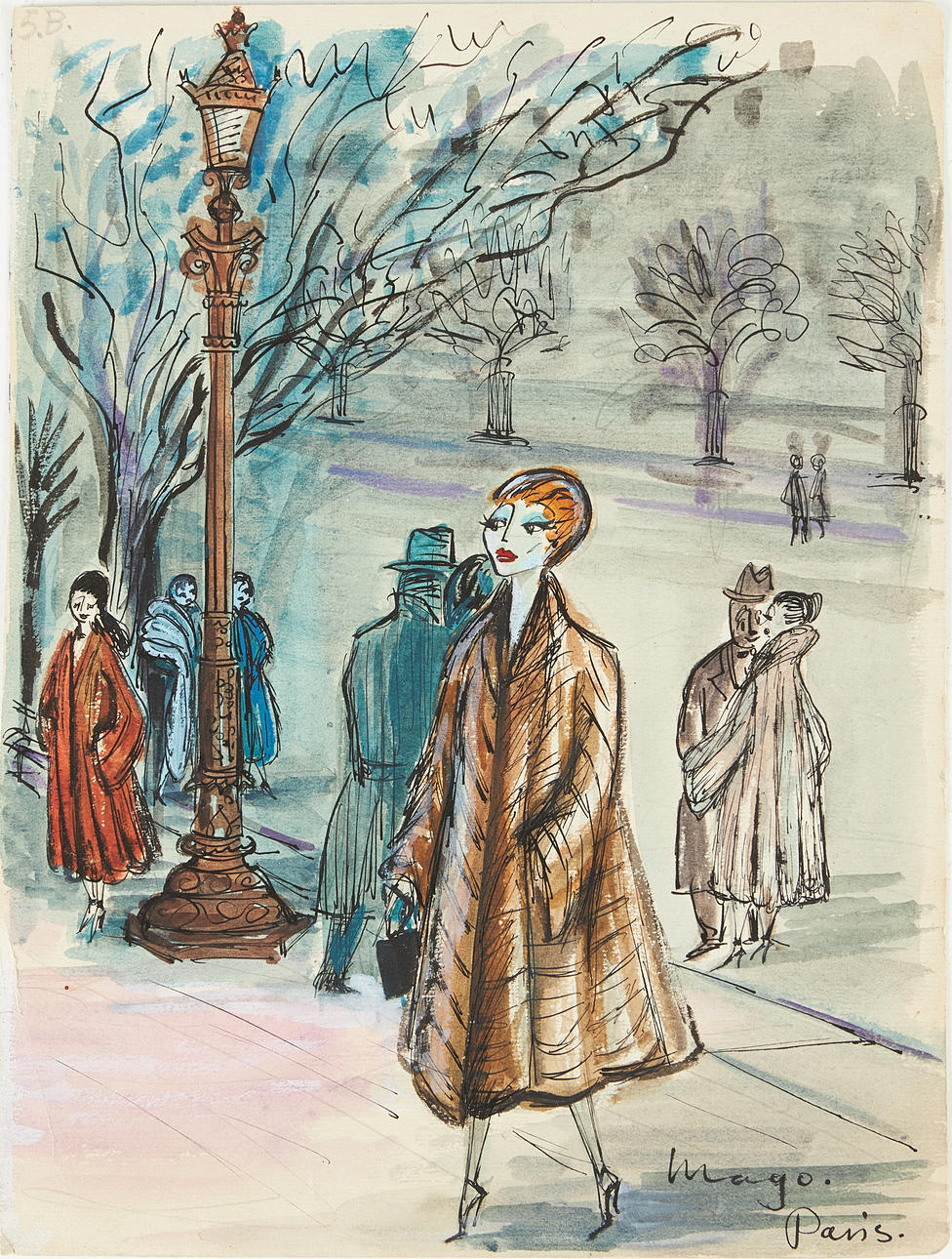 MAX GOLDSTEIN (MAGO) (1925-2008). Motiv från Paris, blandteknik ...