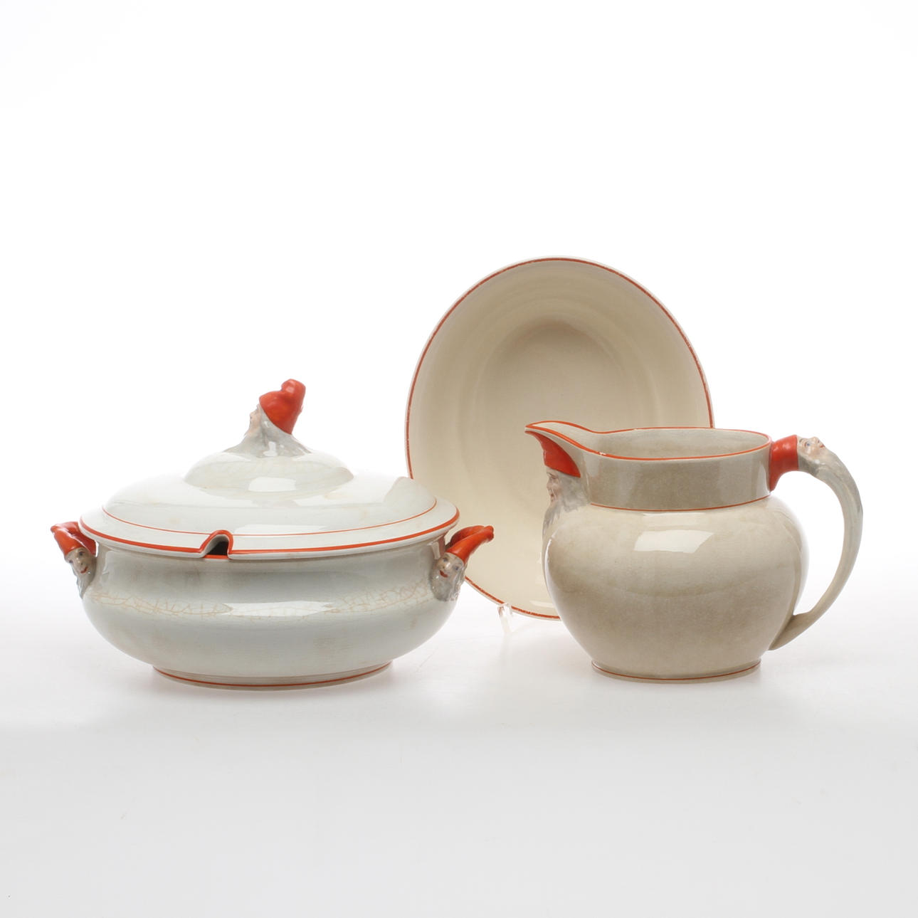 PARTI PORSLIN, 3 delar, Göteborg & Arabia, 1900-tal.