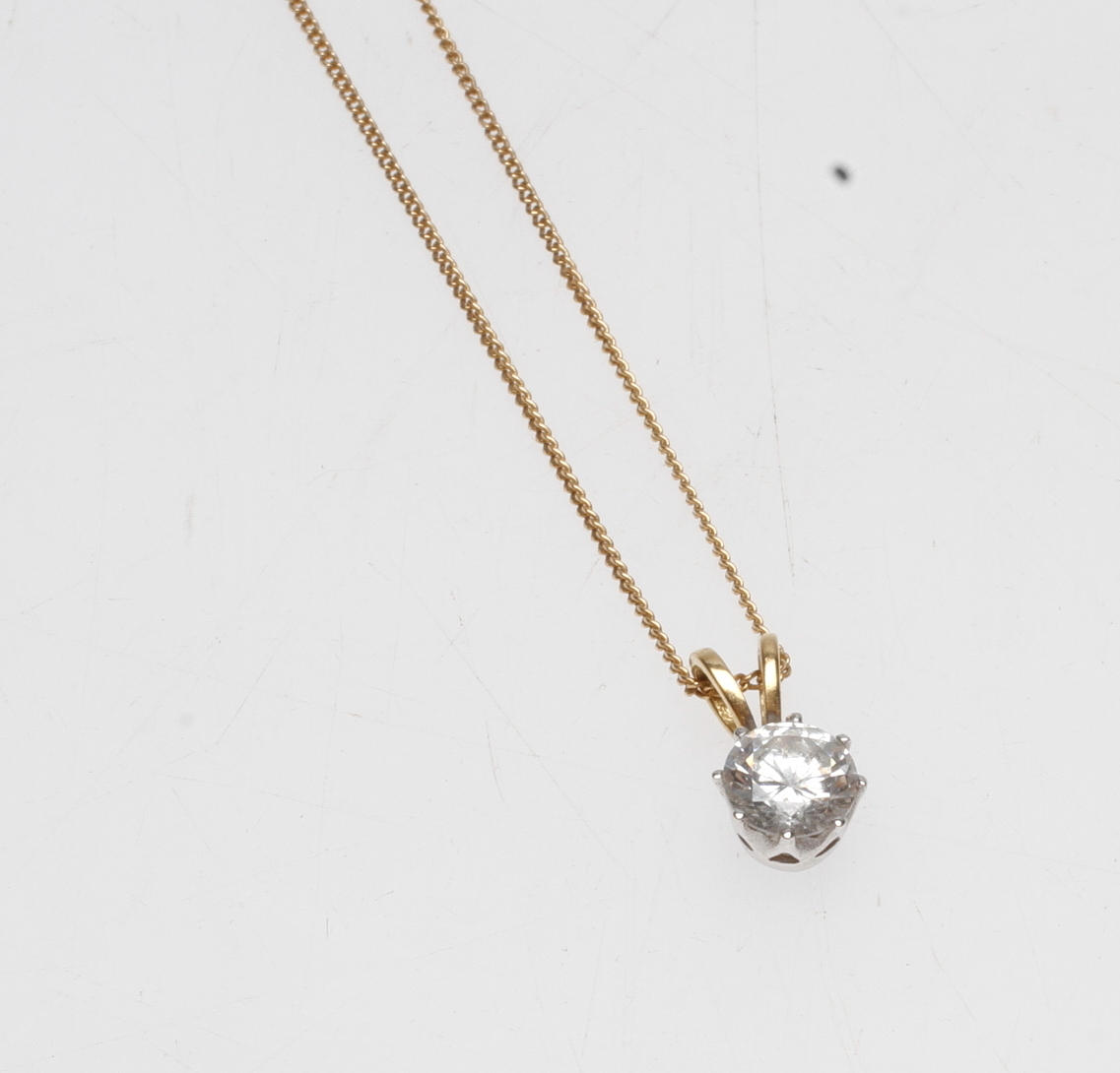 HALSKEDJA MED HÄNGE, 18k guld, total vikt ca 2.7 gr.