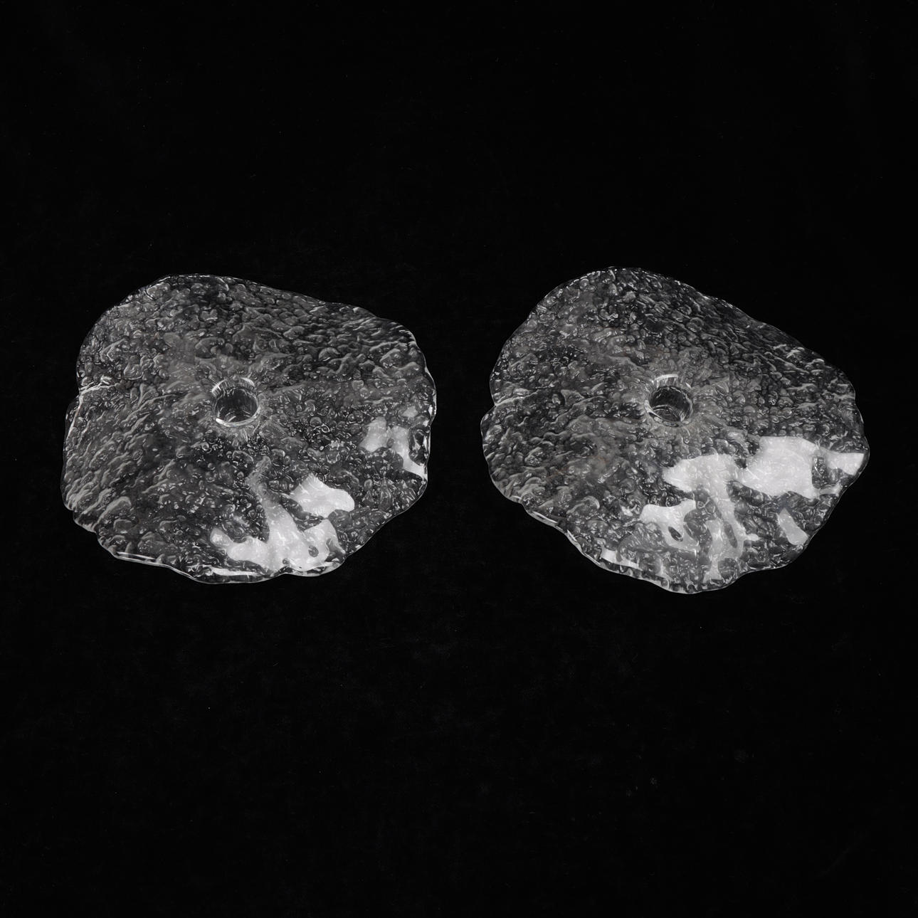 CANDLESTICKS, 1 pair, glass, “Manet”, Pukeberg.