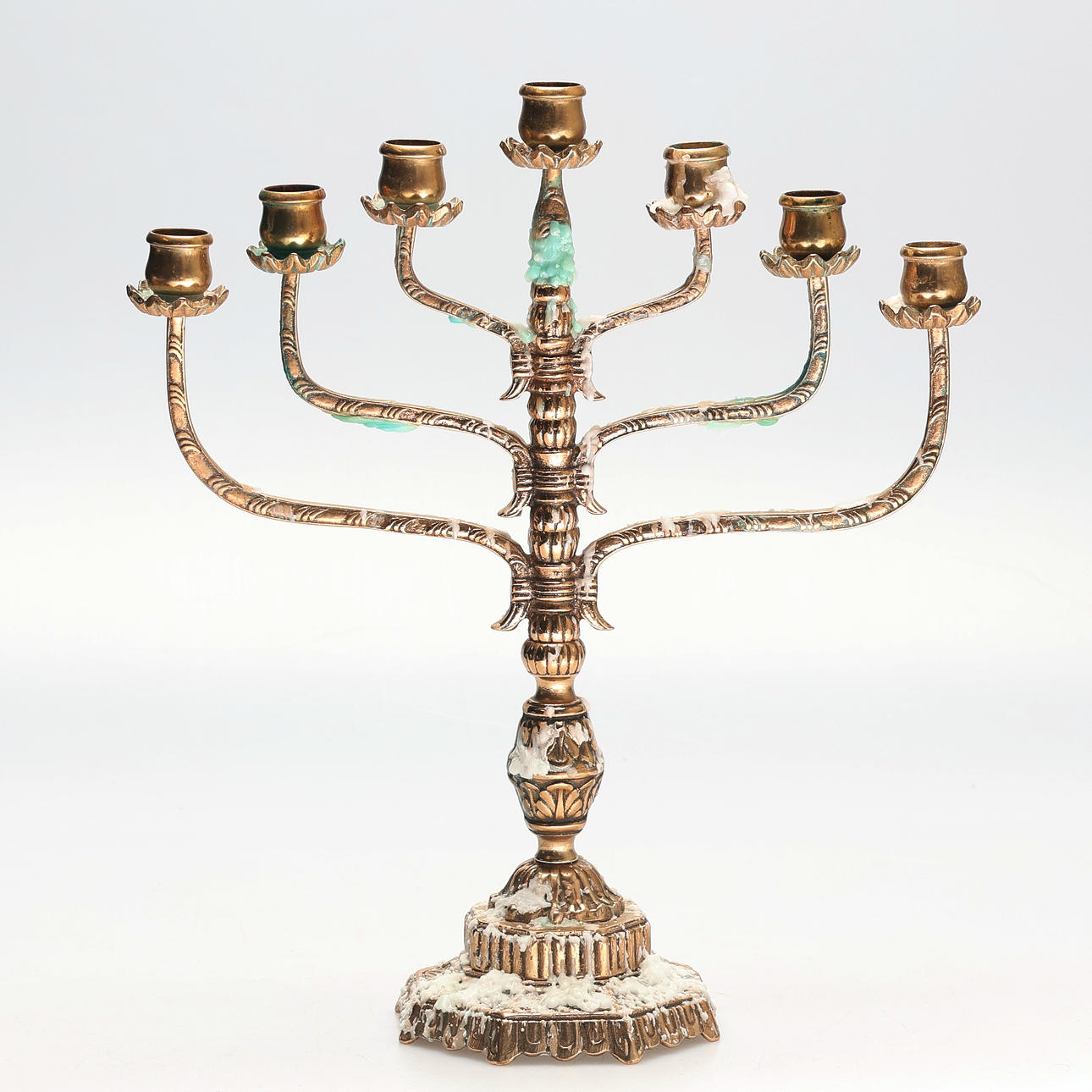 A 20th century stone candelabra.