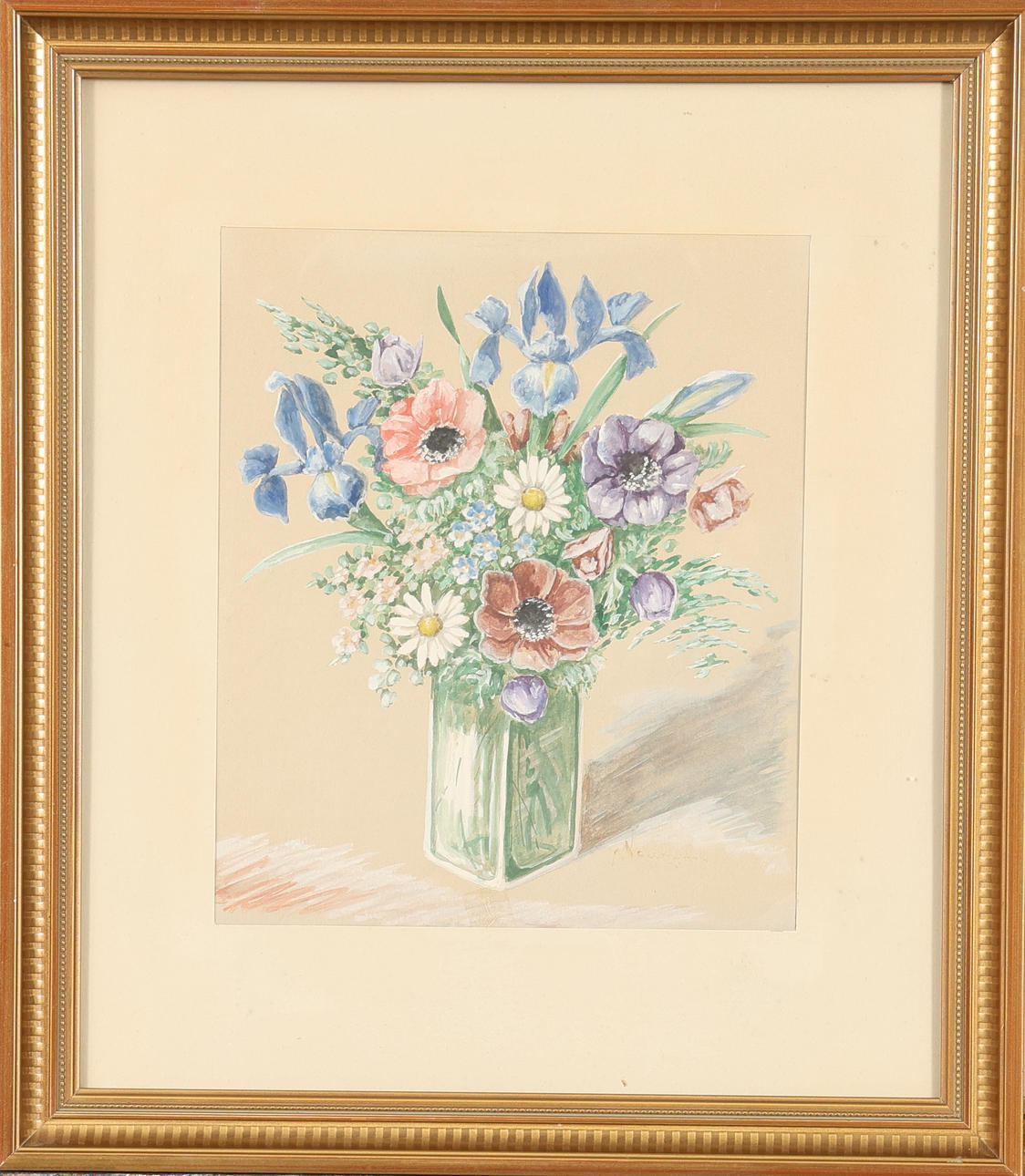 EINAR NERMAN. GOUACHE, Still life, signed and dated.
