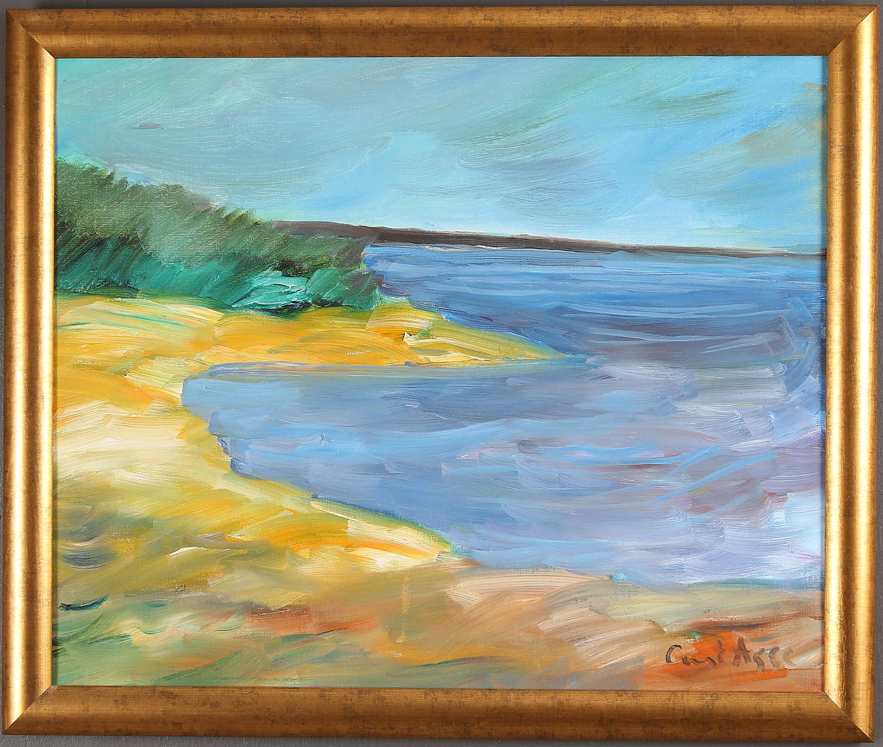 CURT AGGE. "Tynderökust II", olja på duk, signerad.