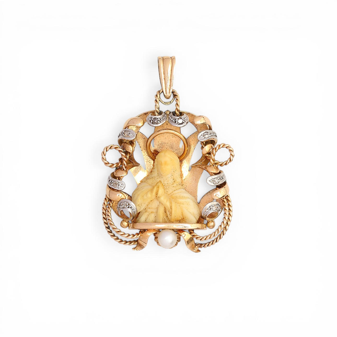 Catalan Art Deco devotional medal, circa 1940.