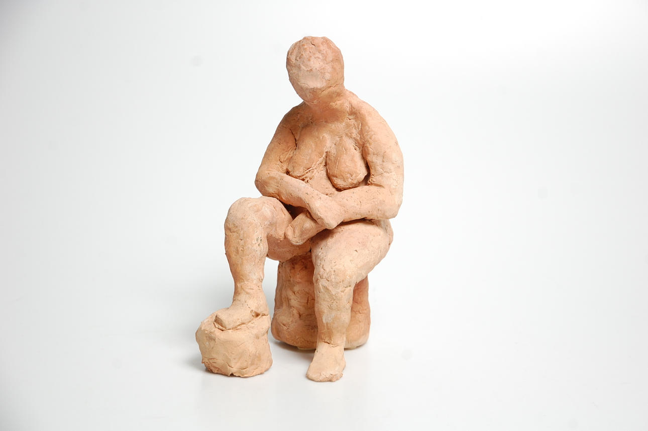 SKULPTUR, nakenstudie terakotta otydligt signerad.