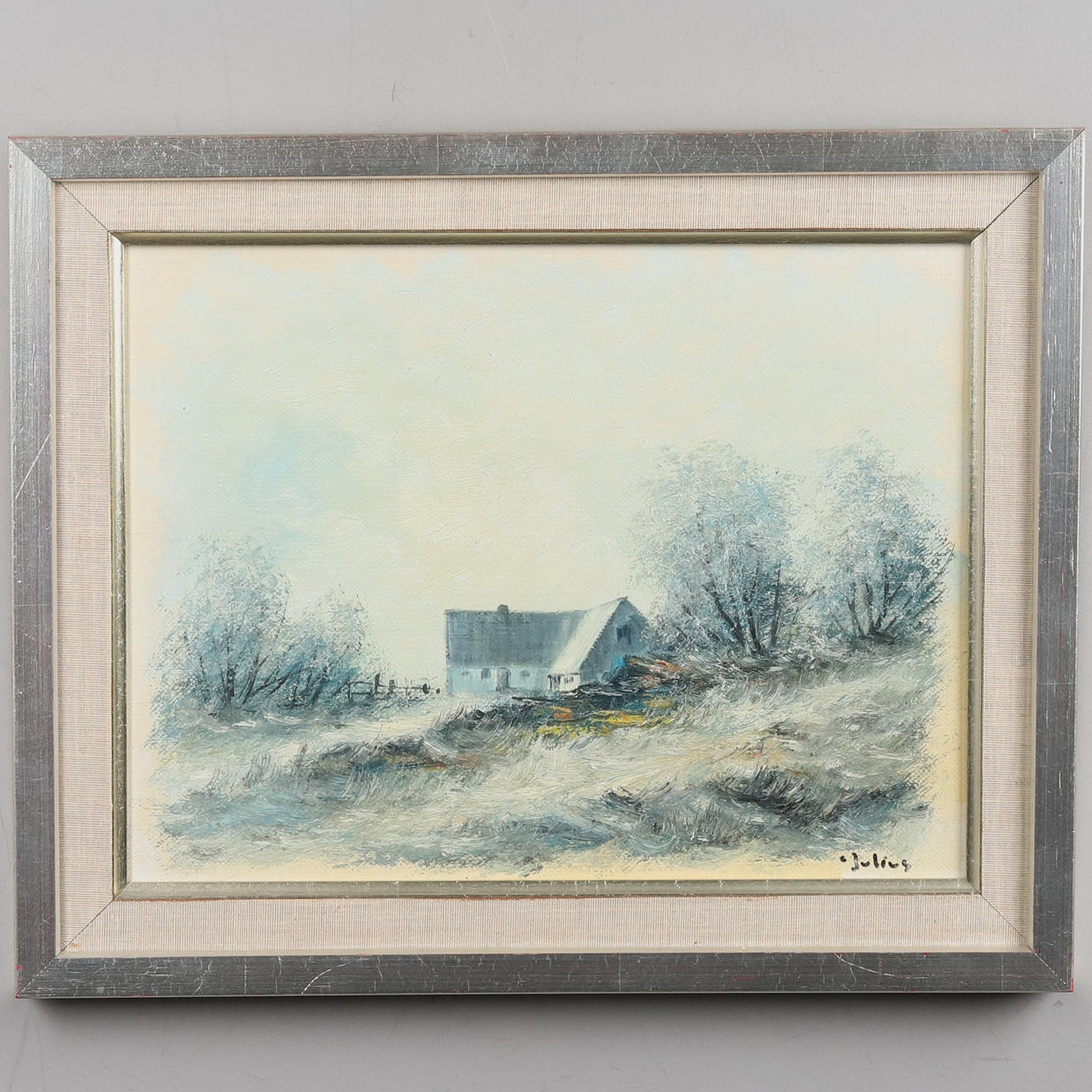 CARL JULIUS. OIL ON CANVAS, “Winter landscape”, signed.