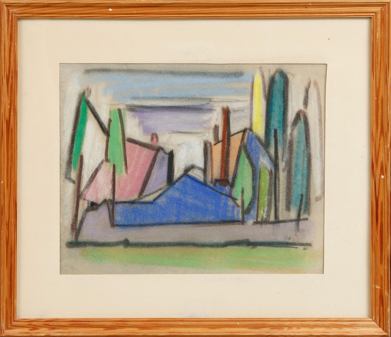 RAGNAR HÖGMAN. The Brewery. Pastel, signed.