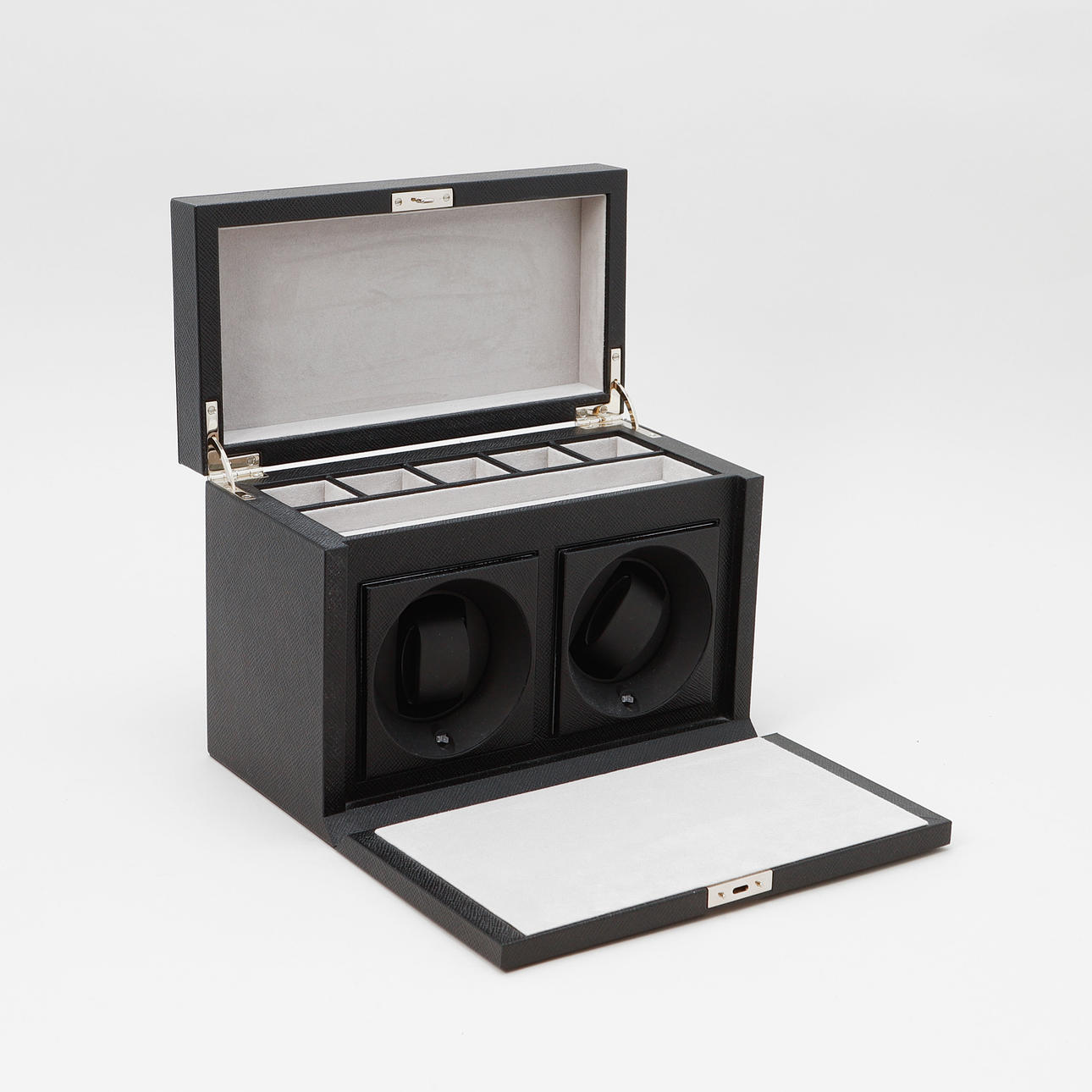 WATCH BOX, Smythson, “Panama”. Leather.